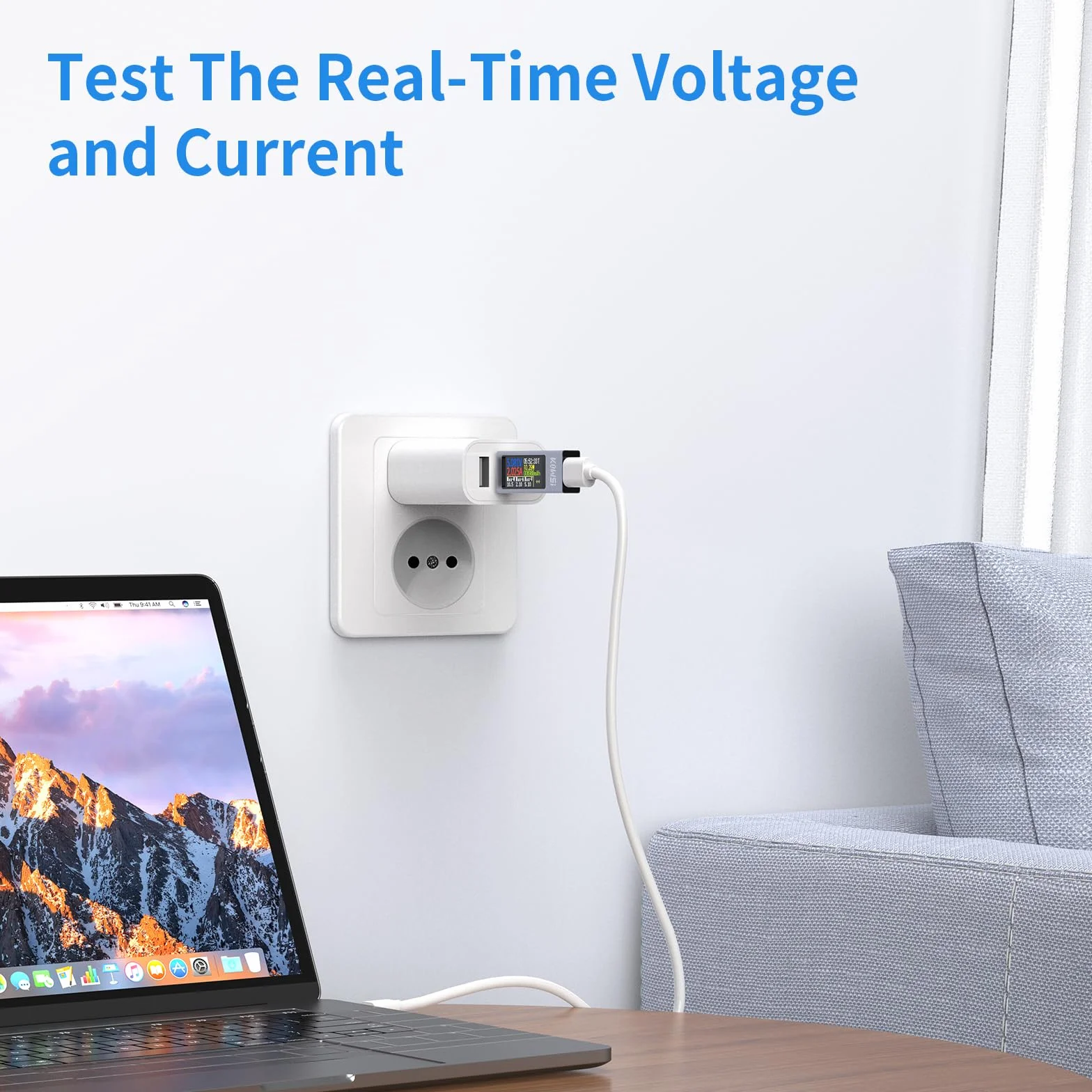 YOJOCK Tester USB C multimetr cyfrowy 4-30 V 0-12 A USB woltomierz woltomierz amperomierz, tester napięcia i prądu detektor ładowania akumulatora ładowarka USB Tester elektryczny (tester USB C)
