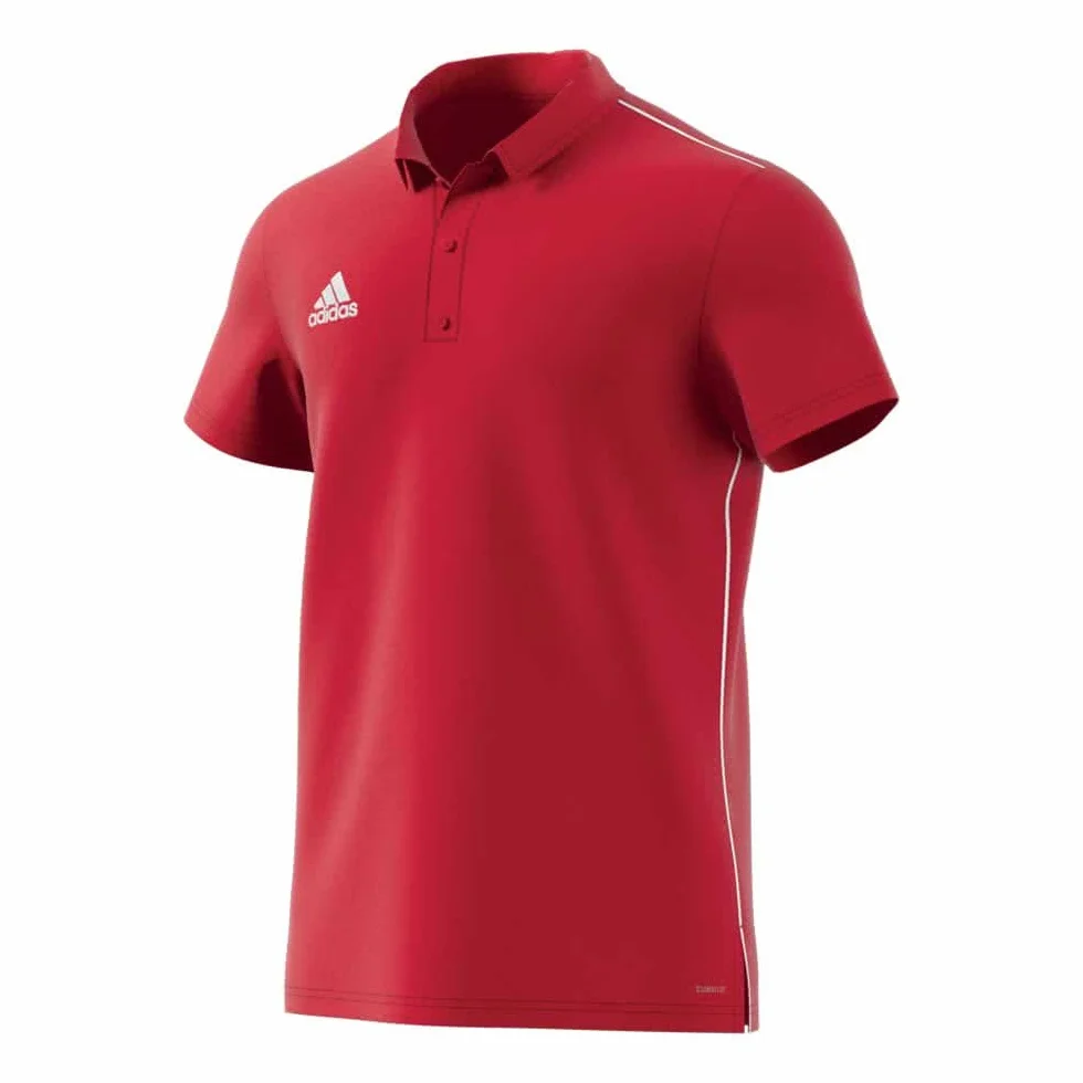 adidas Dziecięca koszulka polo Core 18, Power Red/White, 140, CV3681