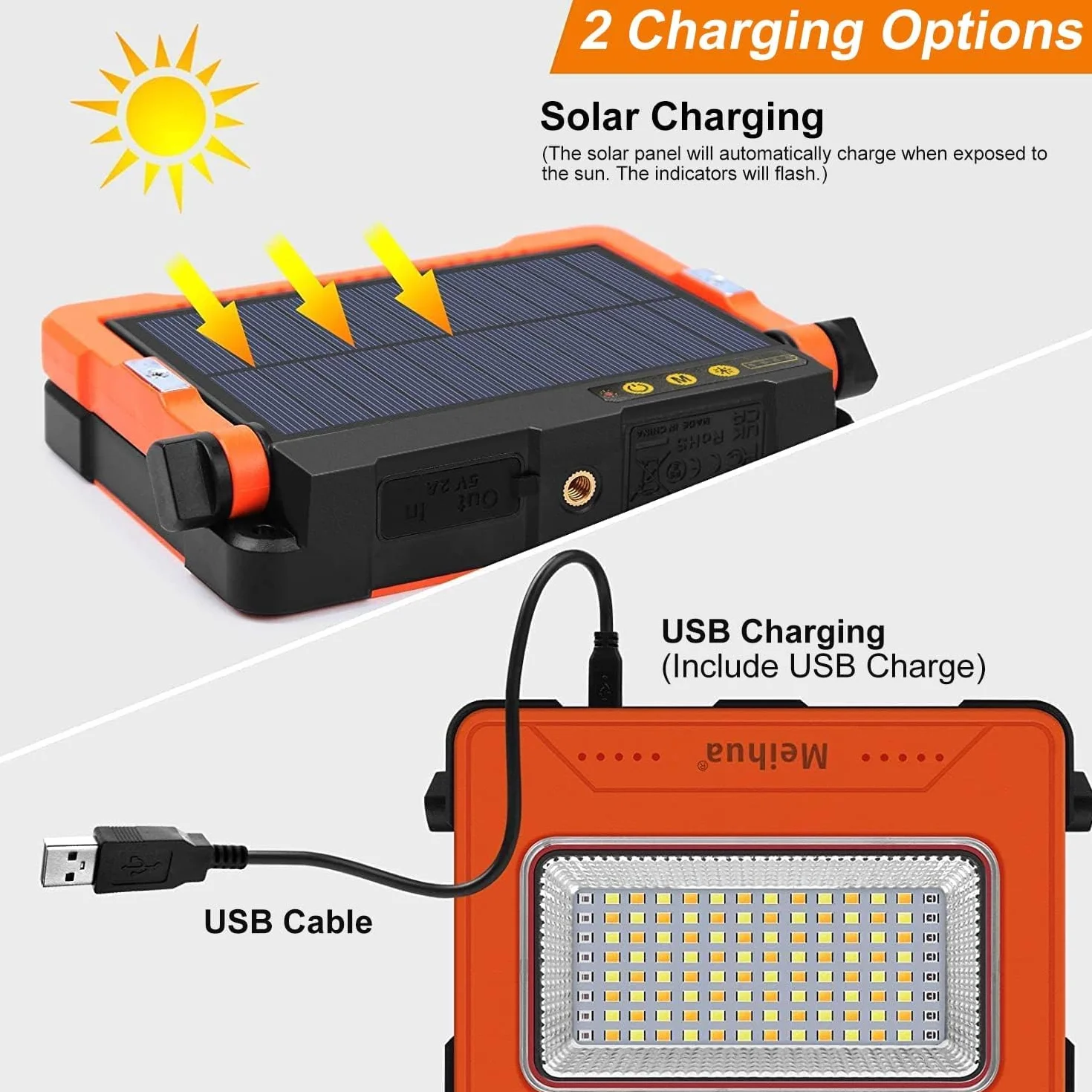 MEIHUA Lampa robocza LED 60W 10000mAh reflektor budowlany akumulatorowy wodoszczelny 4 tryby