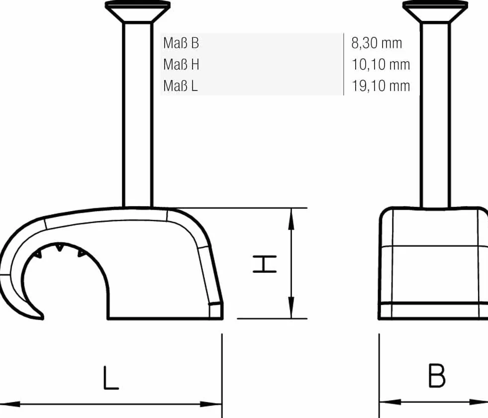 OBO Bettermann obejma zaciskowa do kabli o średnicy 7-12 mm, z gwoździem 35 mm