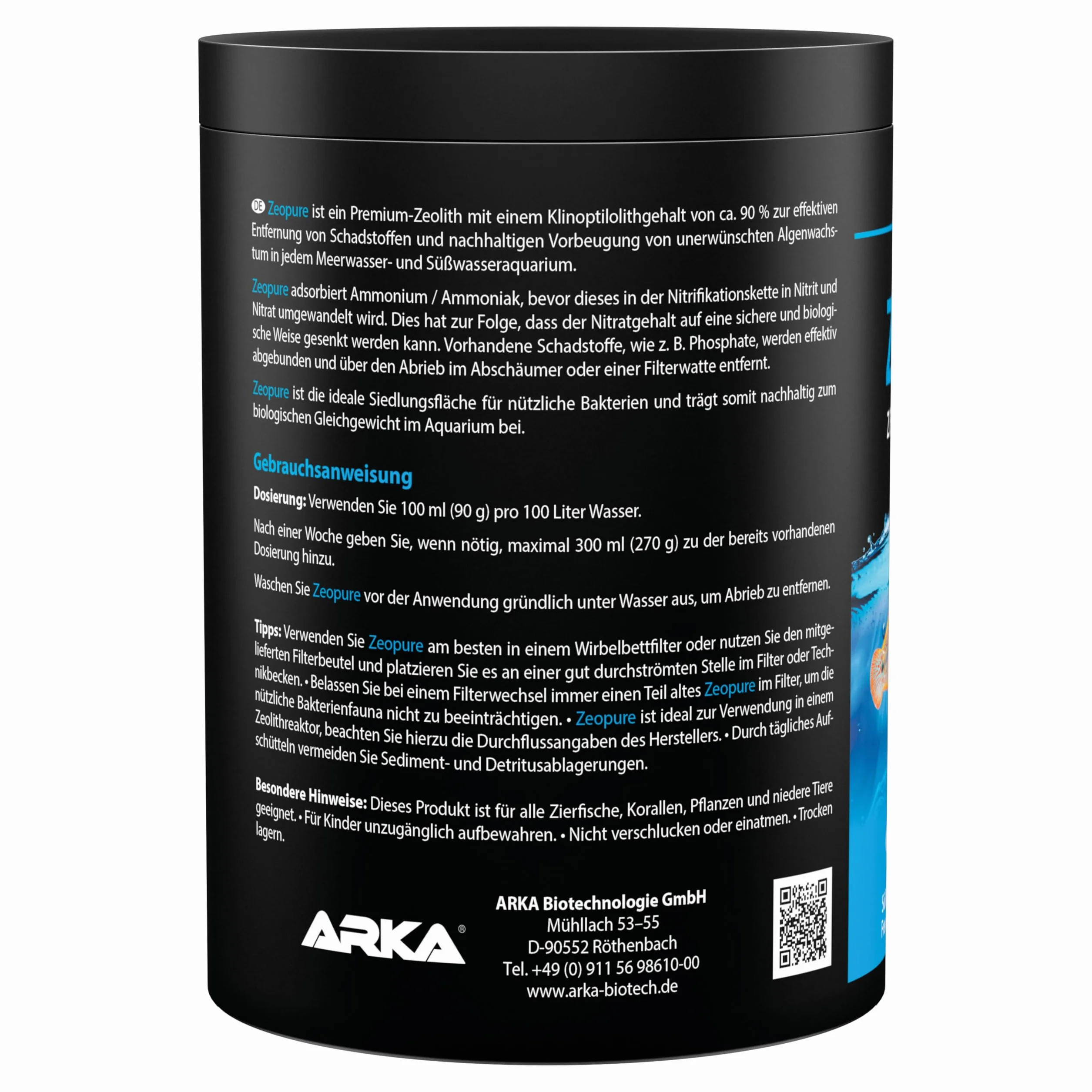 MICROBE-LIFT Zeopure - Premium Zeolith medium filtracyjne, pomaga w walce z algami, toksycznymi substancjami i metalami ciężkimi w akwarium, 1000 ml