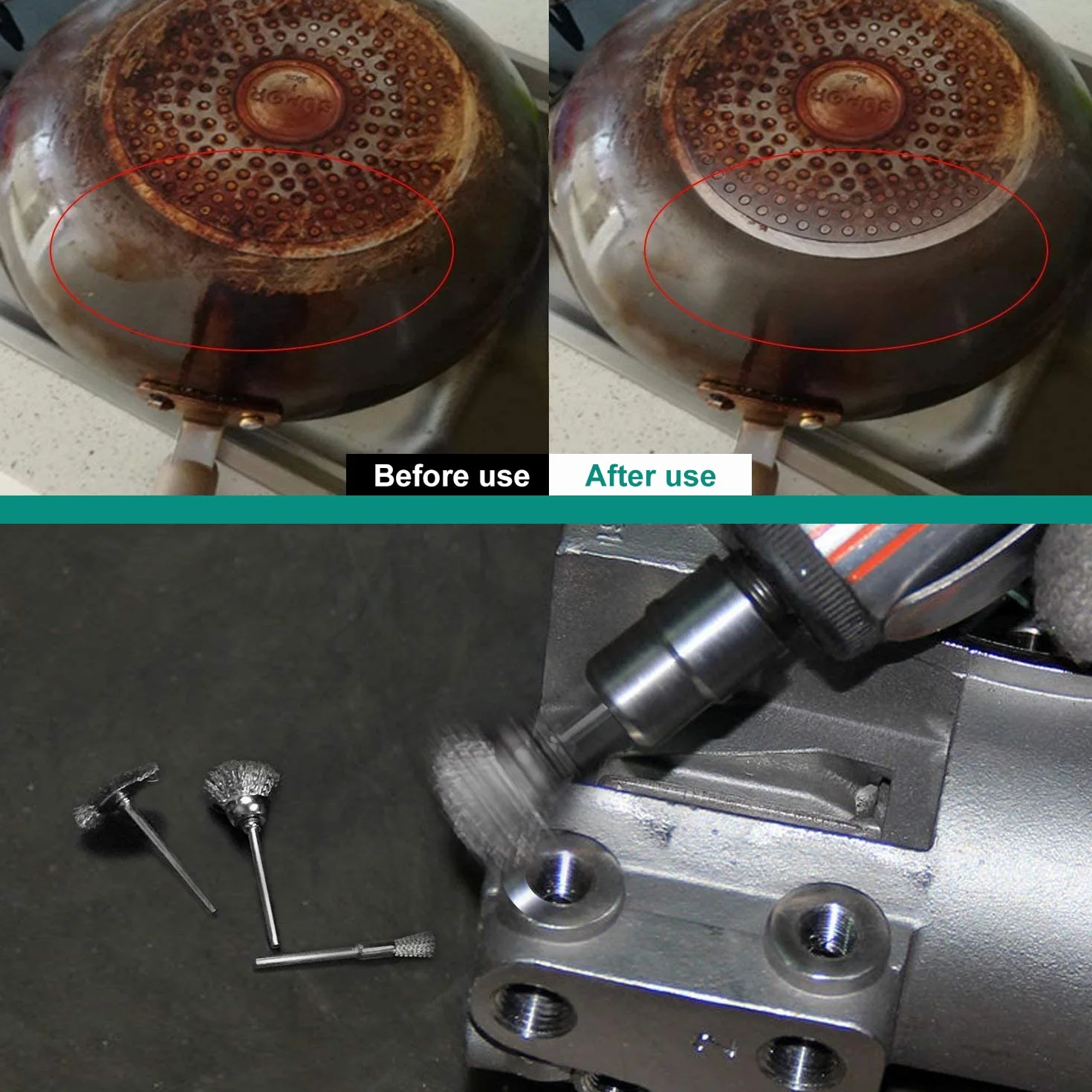 Szczotka druciana do wiertarki zestaw 90 sztuk 3 mm metalowa do czyszczenia farby i rdzy