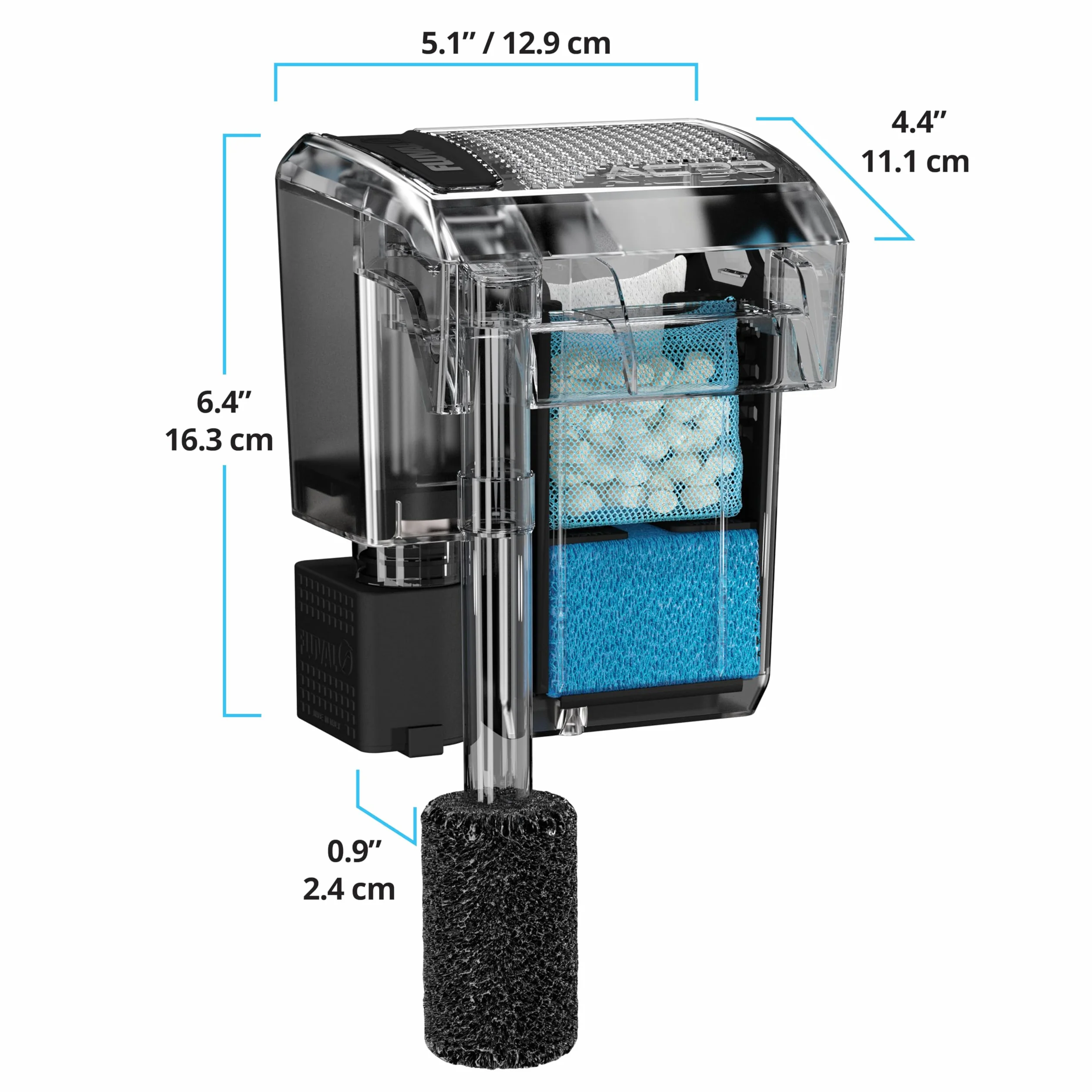 Fluval AquaClear AC20 filtr plecakowy do akwarium, 379 lph