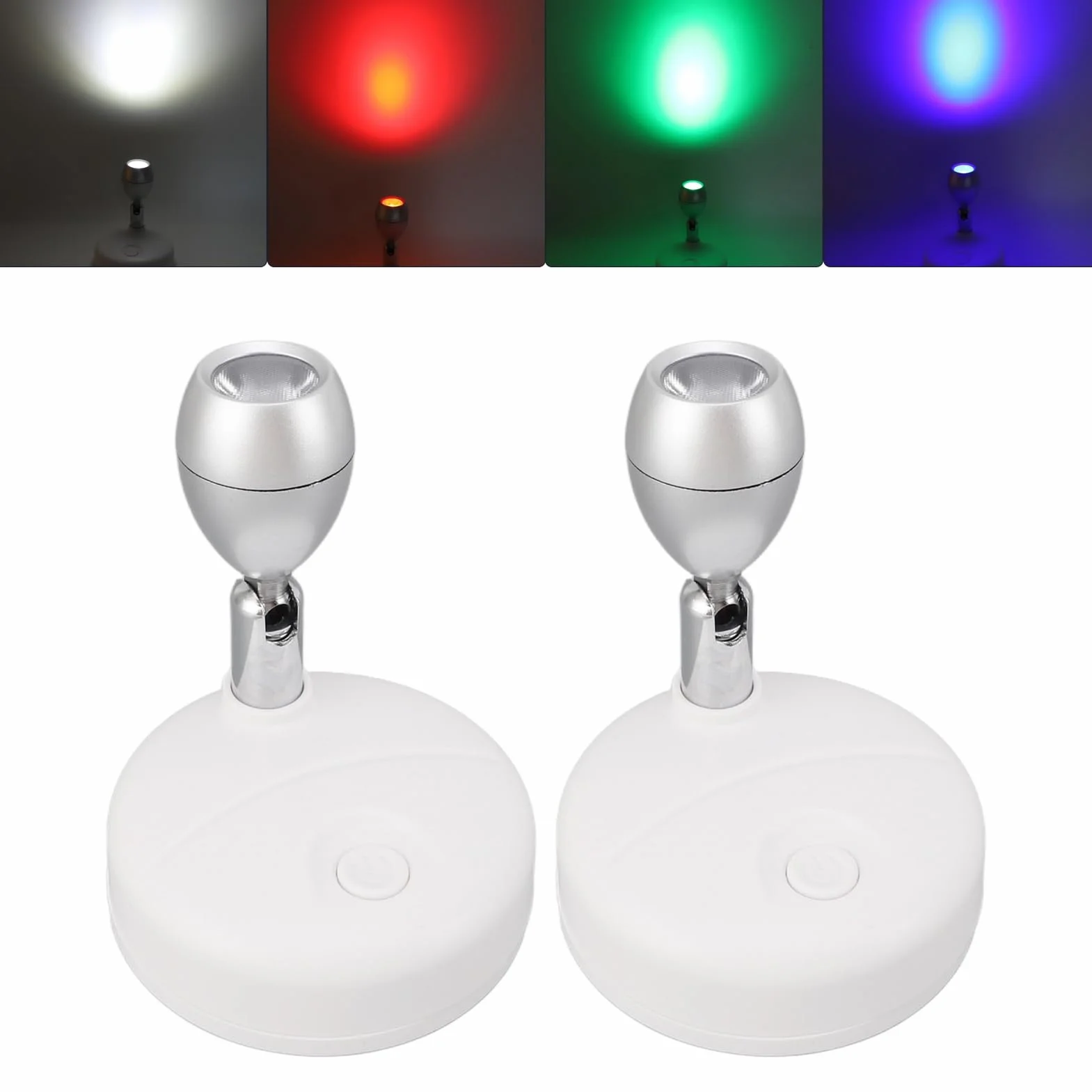 Wewnętrzne Bezprzewodowe Uwagi Bateria Obsługiwana Reflektor Mini Rotatable Spotlight 13 Kolory RGB Pilot Control 200 ° Poziome 350 ° Rotacja Pionowa z Dwustronnym Klej