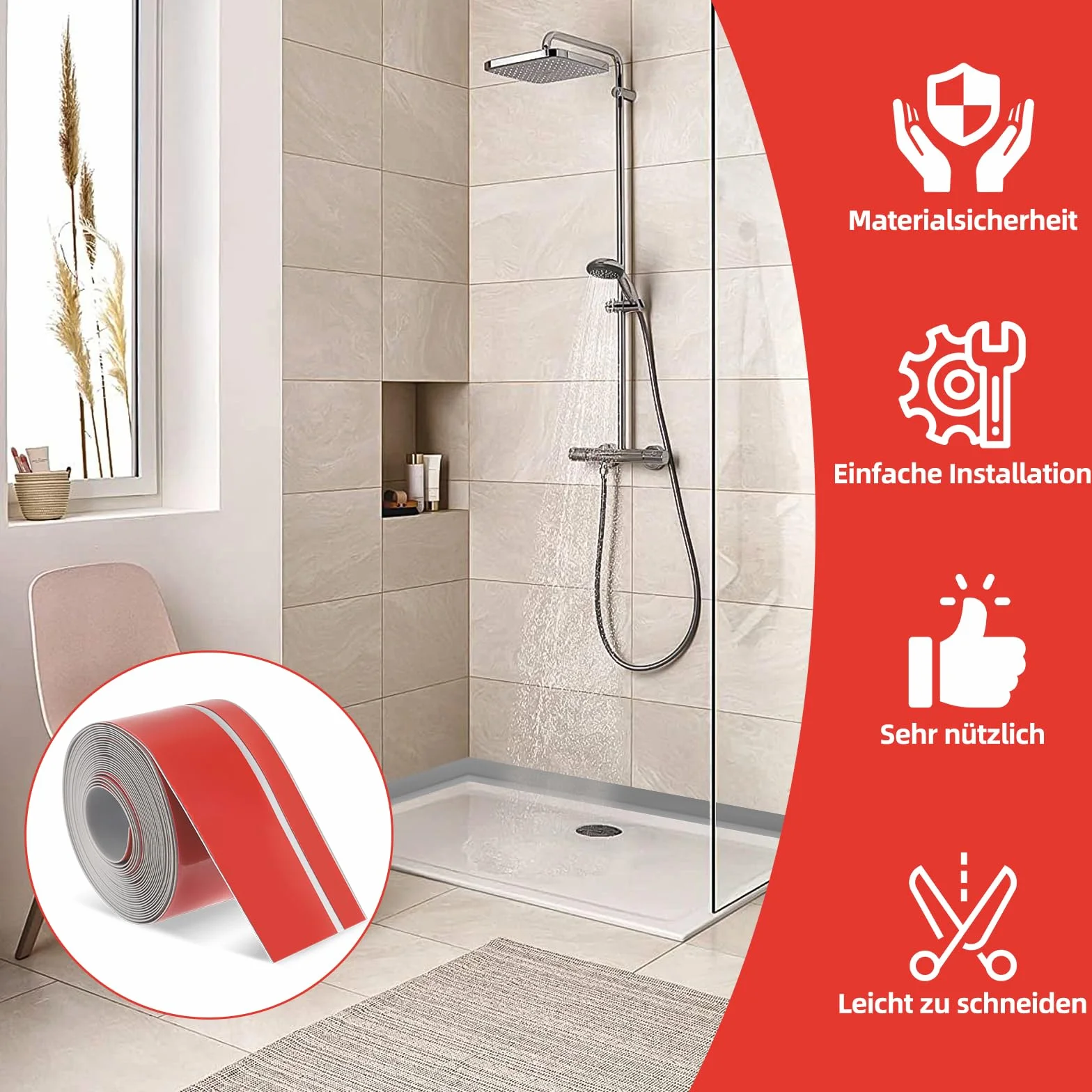 Miękka listwa przypodłogowa PCW 50x20mm 6m szary samoprzylepna