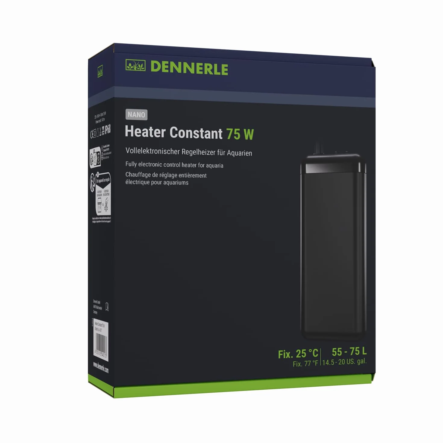 Dennerle Nano Heater Constant 75 W - w 100% elektroniczna, regulowana grza³ka do akwariów o pojemno¶ci od 55 do 70 litrów