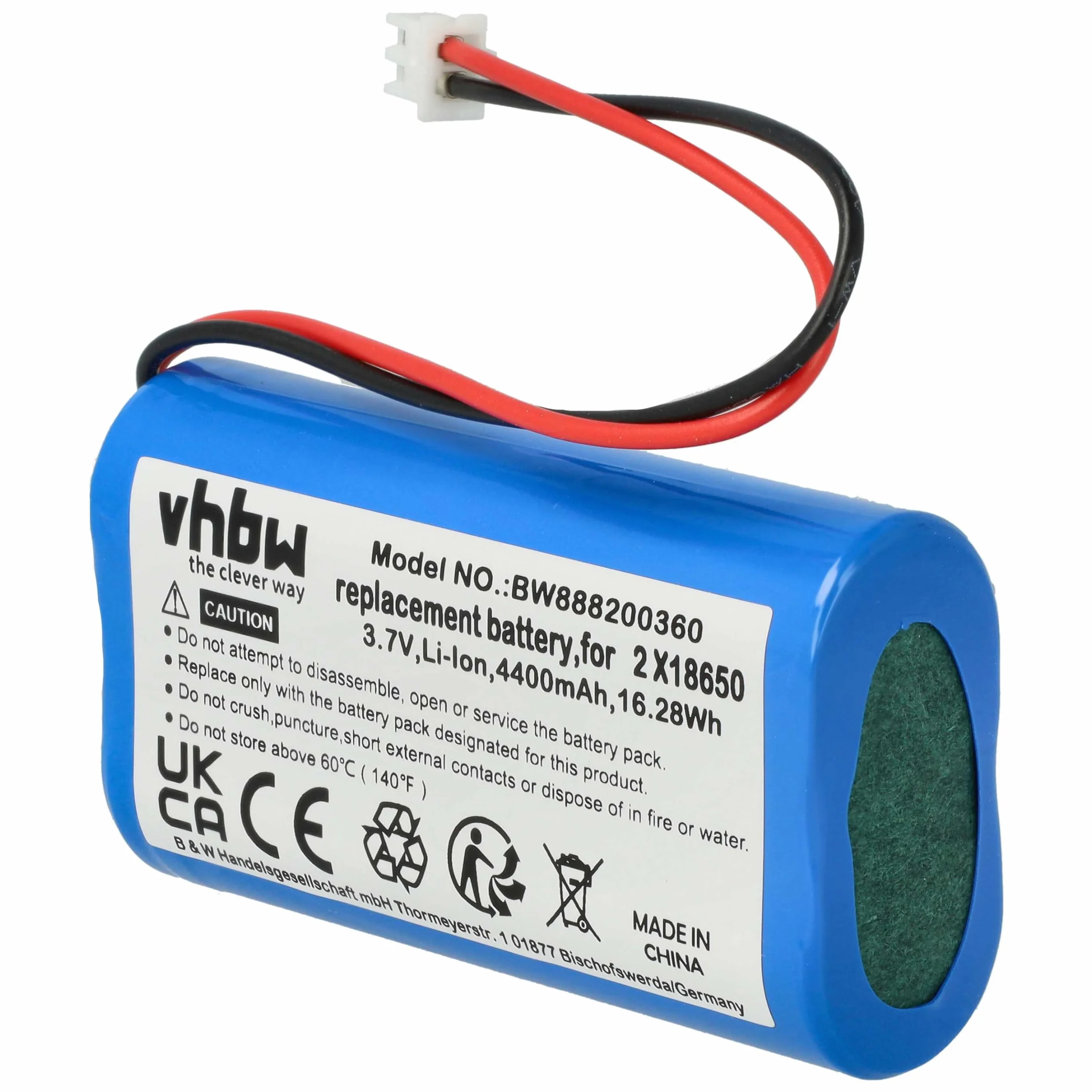 vhbw Bateria kompatybilna z Zafferano Olivia Pro, Poldina, Poldina Pro, lampka nocna (4400 mAh, 3,7 V, litowo-jonowa)