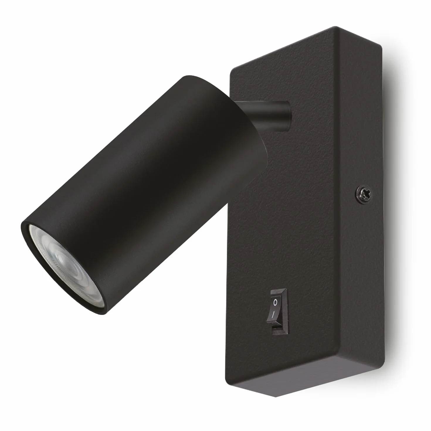 Maclean MCE369 lampa ścienna GU10 z przełącznikiem maks. 40 W | obrotowy punkt | nowoczesne wzornictwo do salonu, sypialni i korytarza | 55 x 100 mm (czarna, bez żarówek)