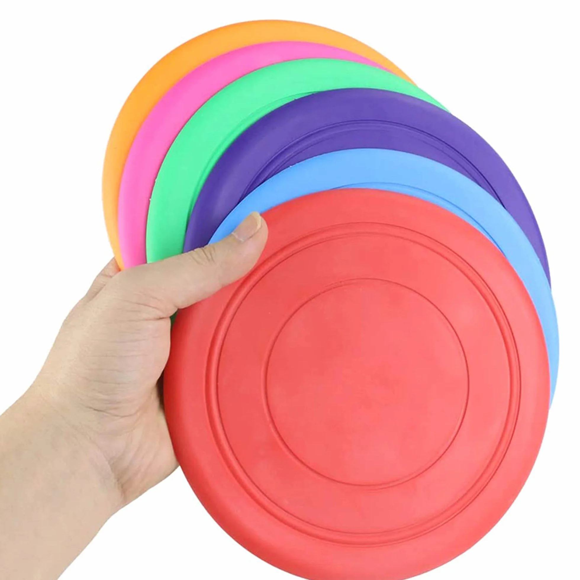 7 sztuk latającego dysku dla psa, frisbee dla zwierząt domowych, latający dysk, frisbee dla psów, pływający spodek z naturalnej gumy, odporny na gryzienie frisbee, zabawka dla zwierząt domowych