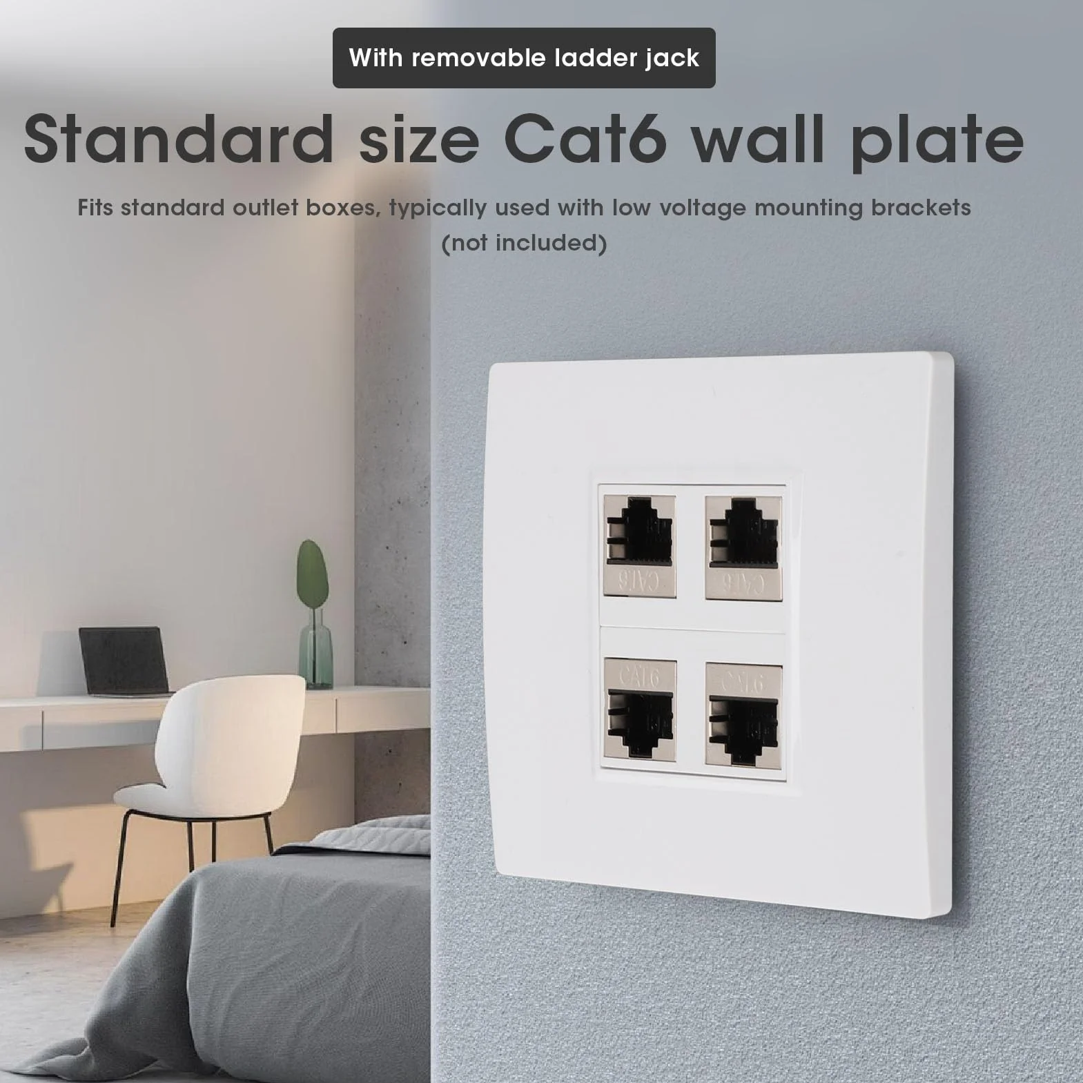 Płyta Czołowa Ethernet CAT6 4-portowy żeński do żeńskiego Gniazdo ścienne do CAT5 CAT5E CAT6 CAT6A