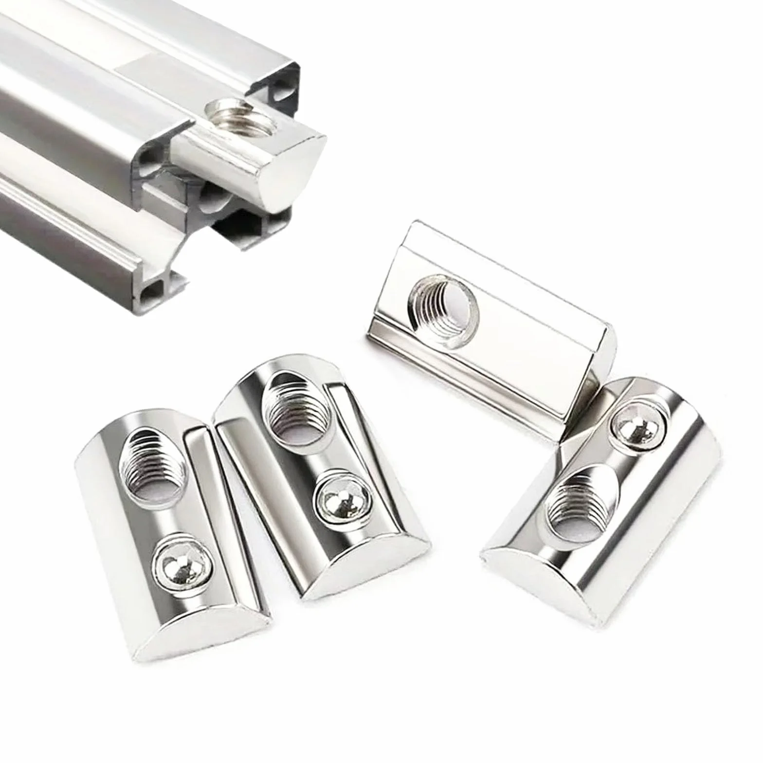 60 nakrętek M3 z sferycznym rowkiem 8 serii 30 M3 ze stali węglowej z kulką sprężynową do profili aluminiowych drukarki 3D maszyny CNC europejski standard