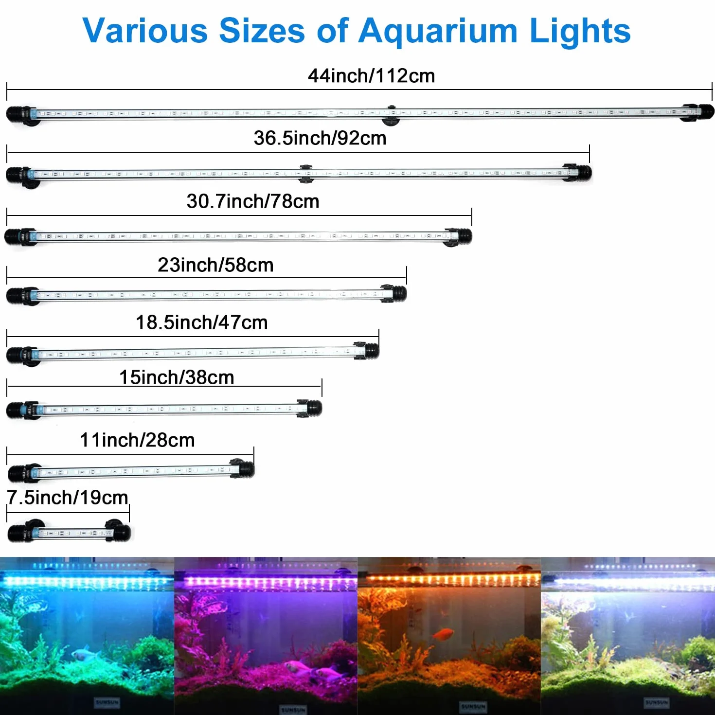 VARMHUS Oświetlenie LED dla Akwarium, Światło z Pilotem zdalnego sterowania za pomocą aplikacji, Lampa LED RGB, Zmiana kolorów, Oświetlenie roślin akwariowych, 'Zrób to sam', Pełne