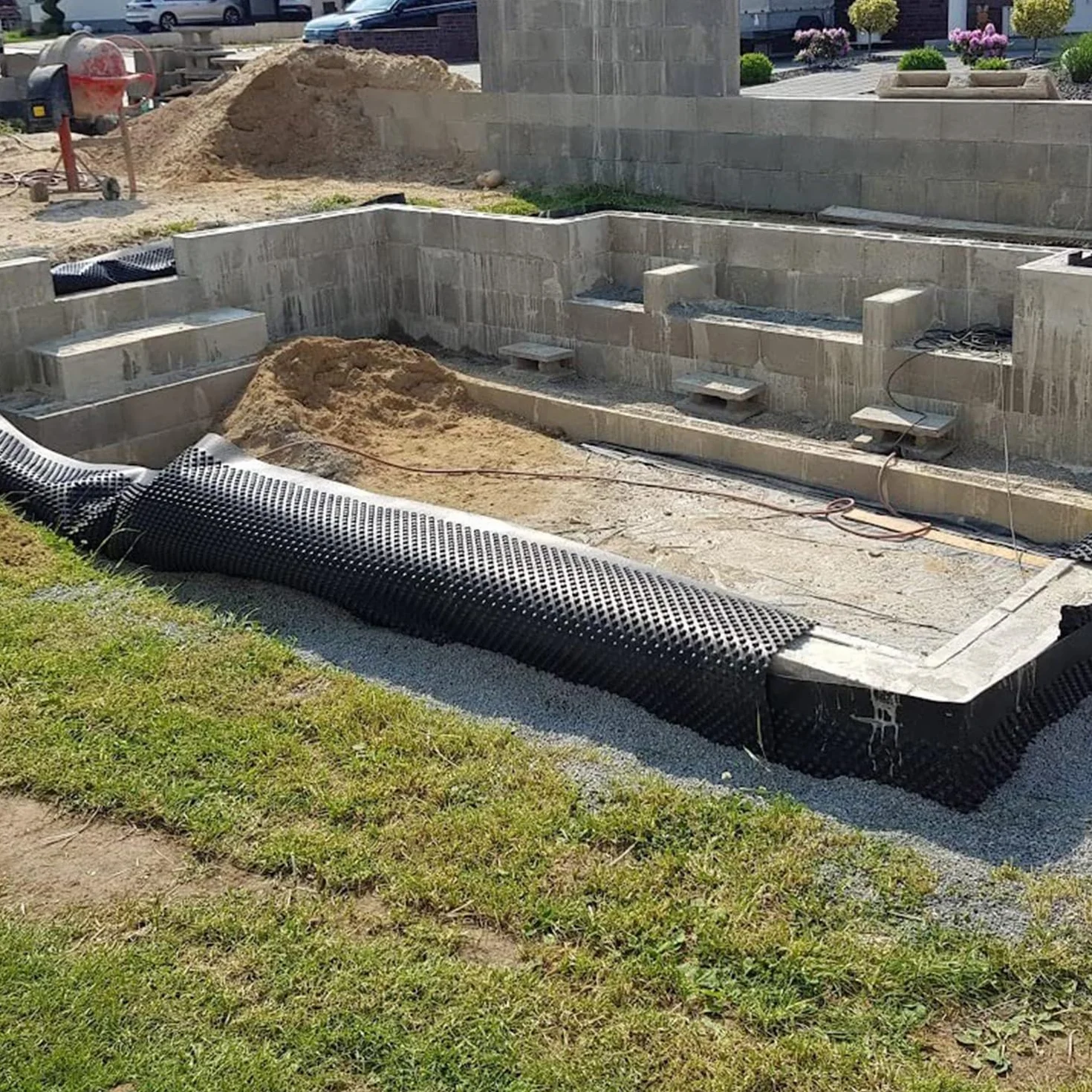 Handelskönig Folia na podwyższone grządki folia z wypustkami ochrona muru fundamentowego 1 m x 20 m = 20 m² folia uszczelniająca drenaż, warstwa czyszcząca bez plastyfikatorów, czarna
