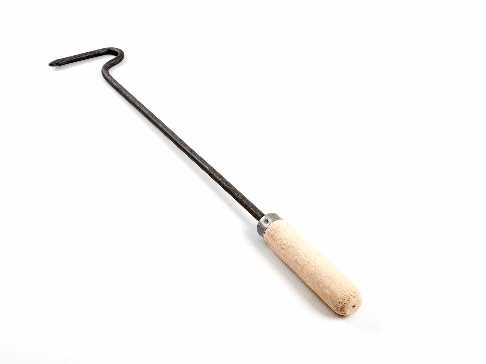 TOP TOOLS Haczyk ogniowy z drewnianym uchwytem – 80 cm, rygiel do kominka, wolnostojący, bez odpowietrzania, malowany proszkowo, rustykalny, do wnętrz, brak (żaden