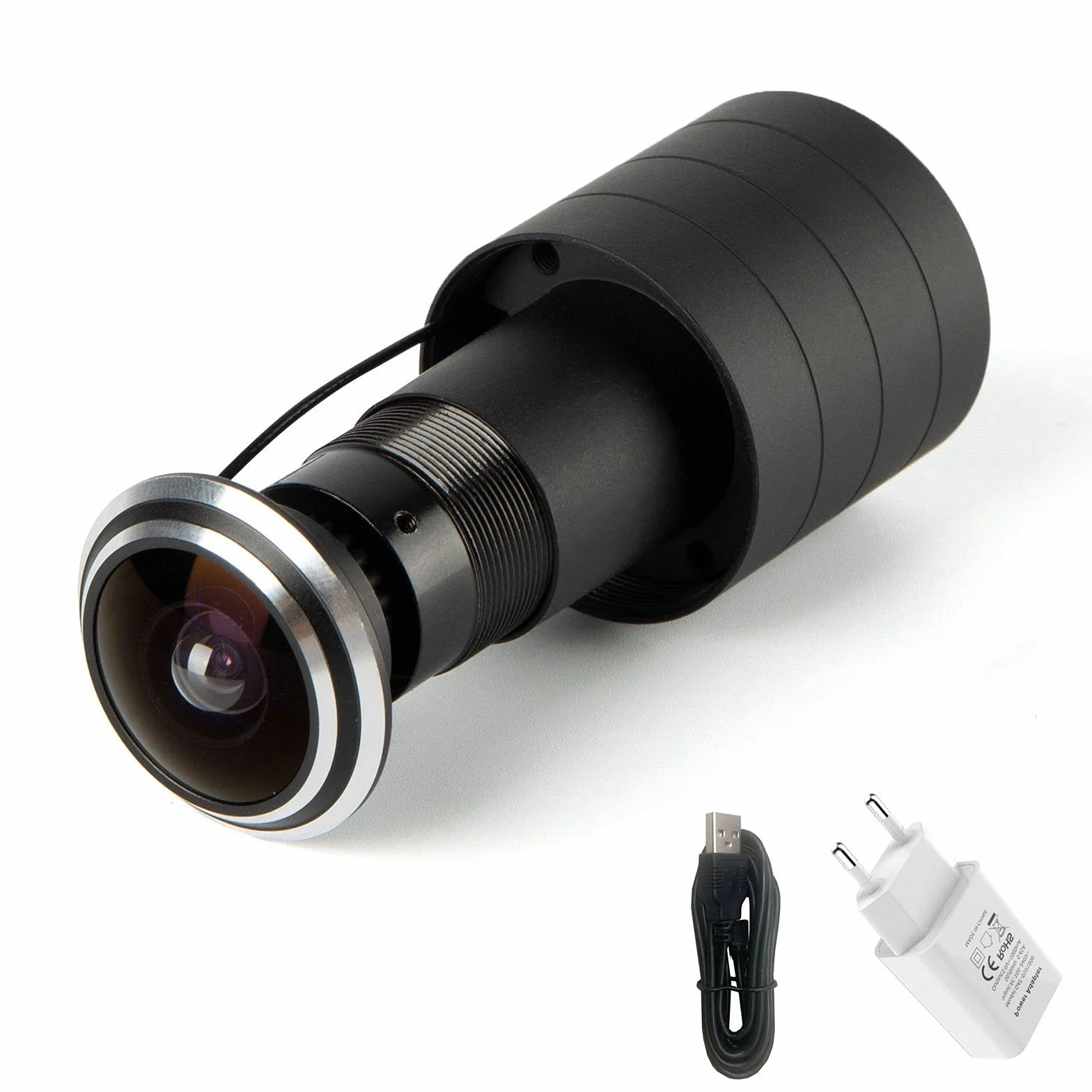Syuantech Szerokokątna kamera CCTV 1080p 180 stopni z otworem na drzwi - Mini wizjer - WiFi Connect V380 Pro App (obiektyw rybie oko 1,78 mm)