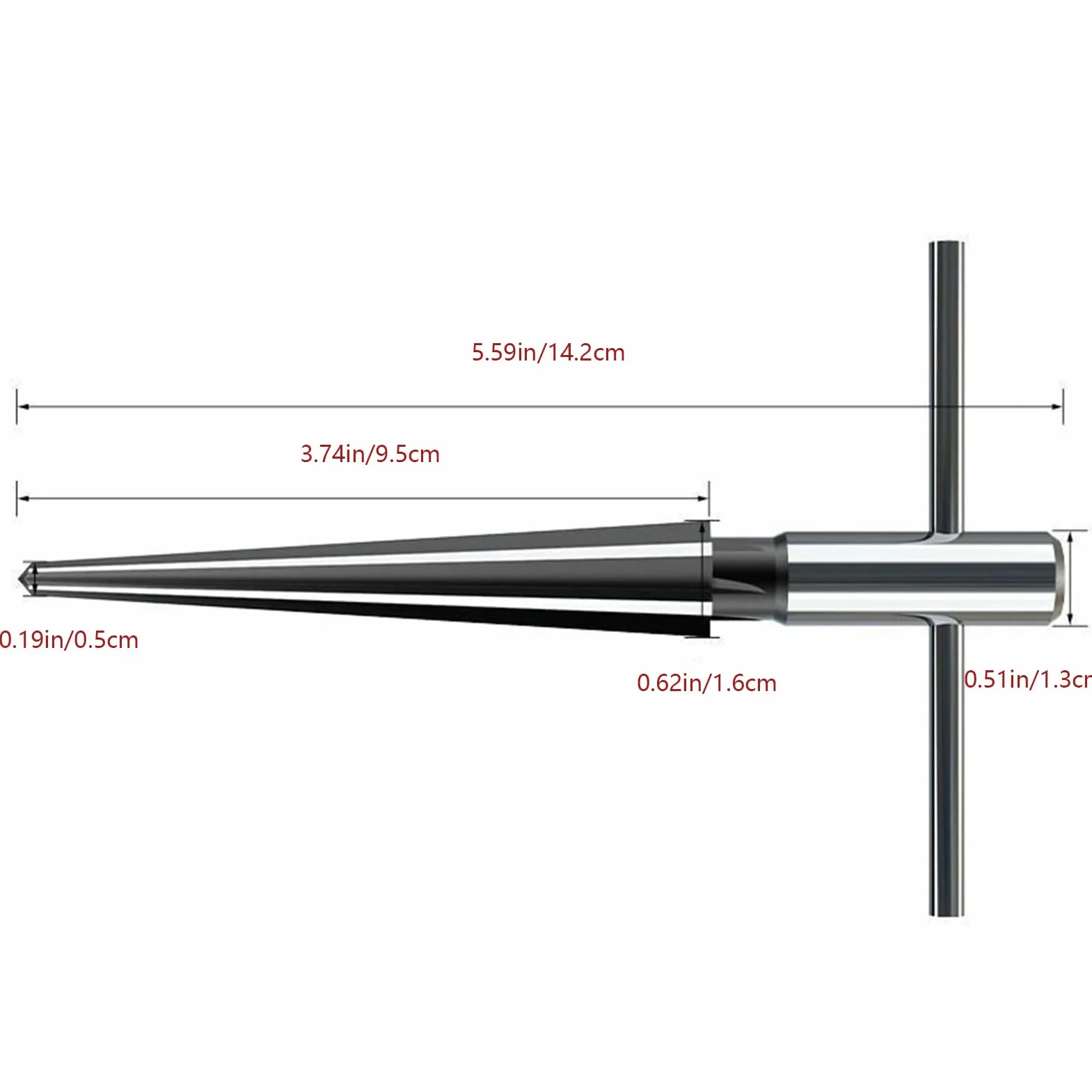 T Handle Tapered Reamer for Metal Wood Hole Reaming Tool Precision Hand Reamer