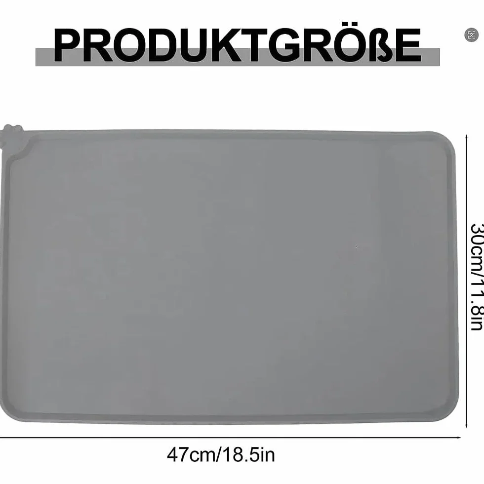 2 sztuki silikonowych podkładek pod miskę dla kotów i psów – podkładka pod miskę dla psa 48 x 30 cm, antypoślizgowa, podkładka i mata na karmę dla kotów, do czystego miejsca na karmę we