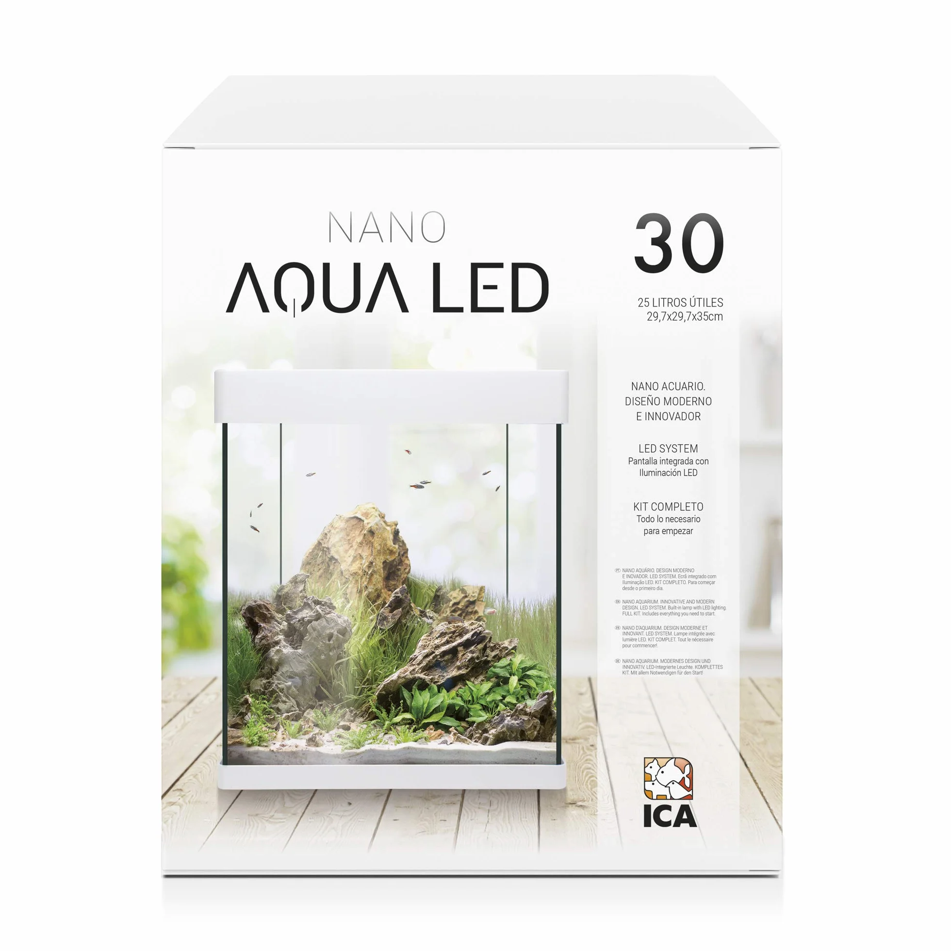 ICA KNA30 Nano Aqualed Crystal zestaw do akwarium, biały