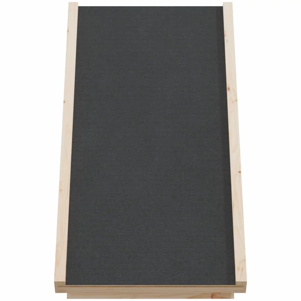 Rampa dla psa z litego drewna jodłowego 70x35 cm szara