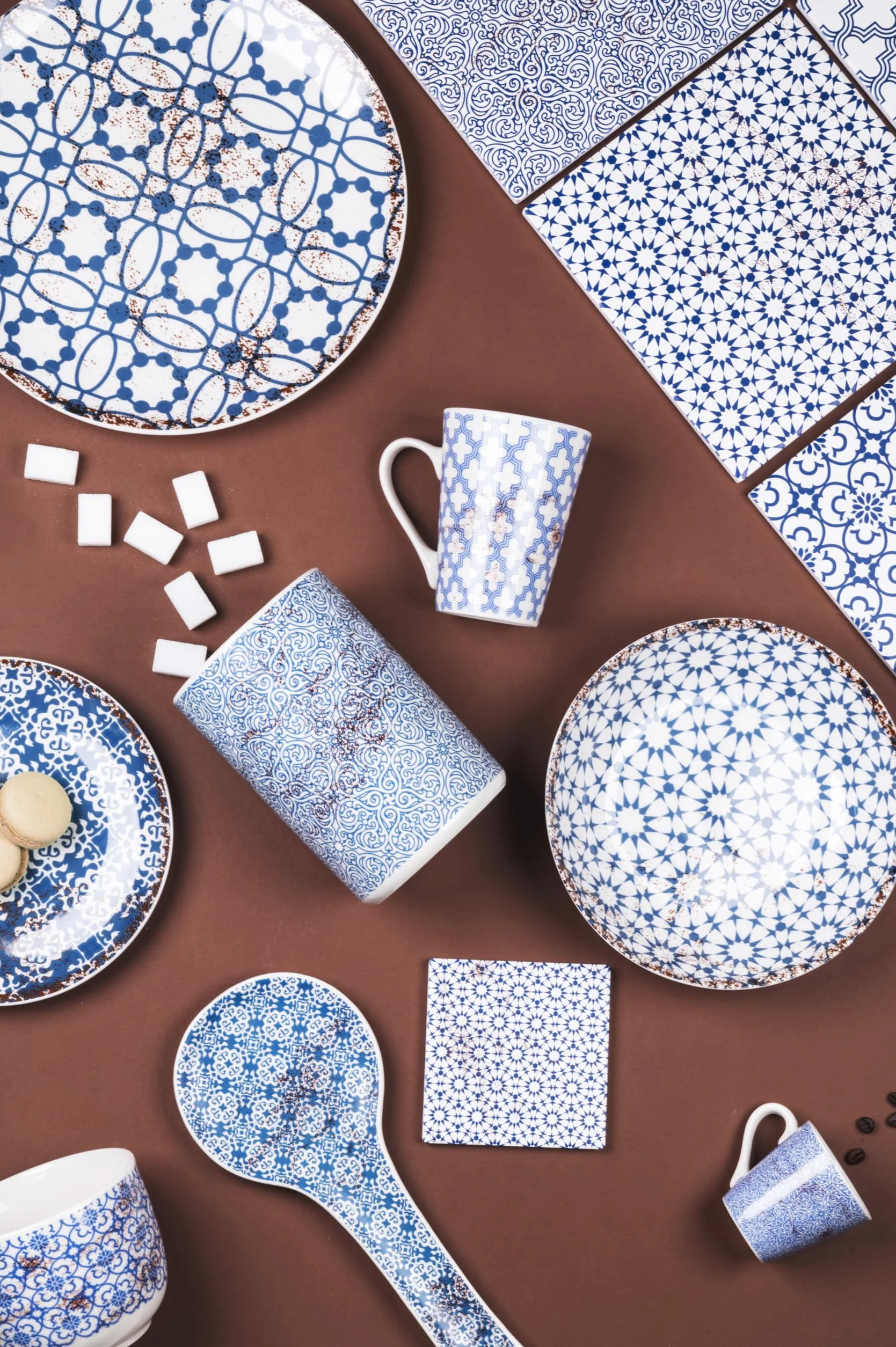 Villa d'Este Home Tivoli Zestaw 6 ceramiczna płytka dekoracyjna z korka termoizolacyjnego Kasbah