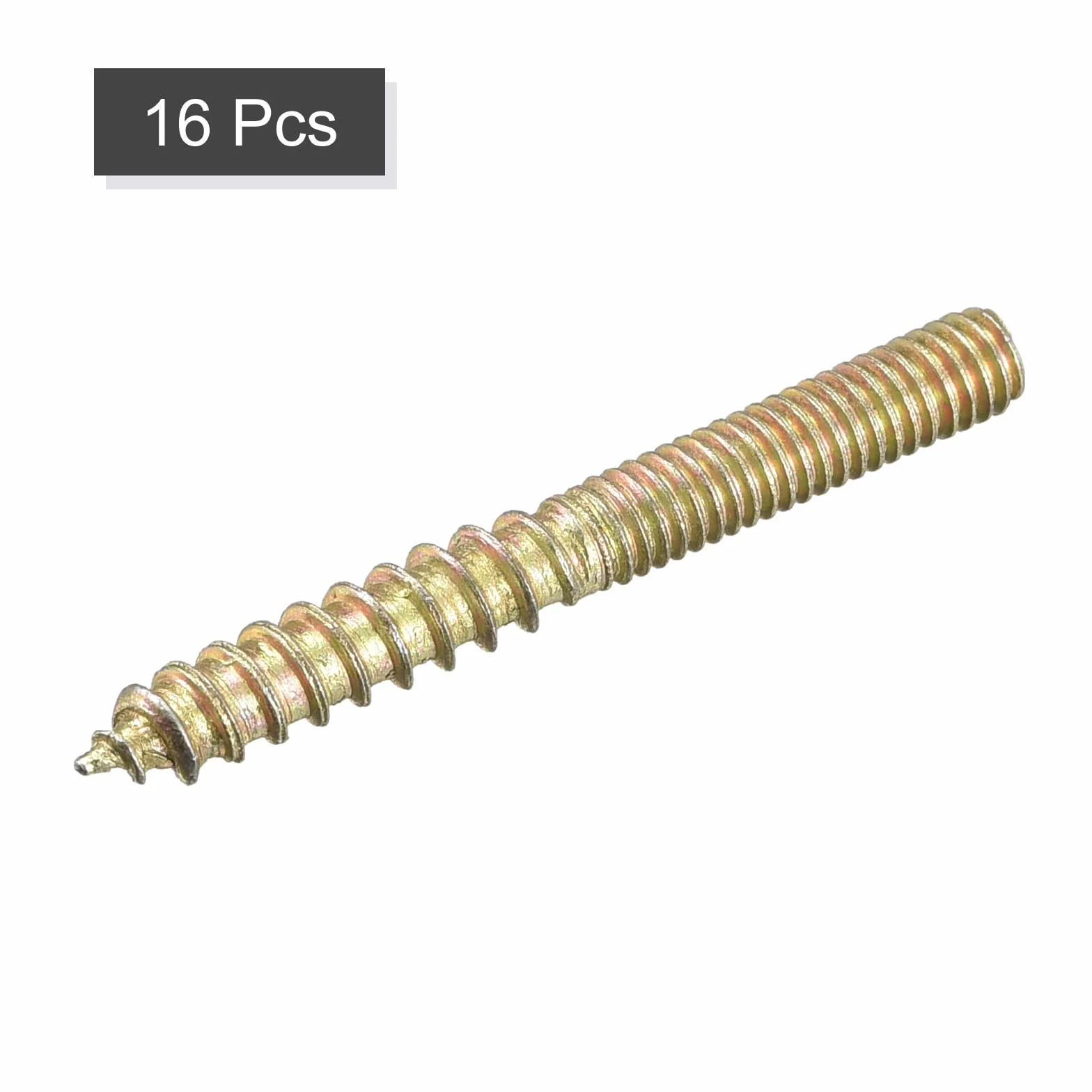 sourcing map 16 sztuk śrub trzpieniowych M4 x 35 mm, dwustronne śruby gwintowane do łączenia mebli drewnianych