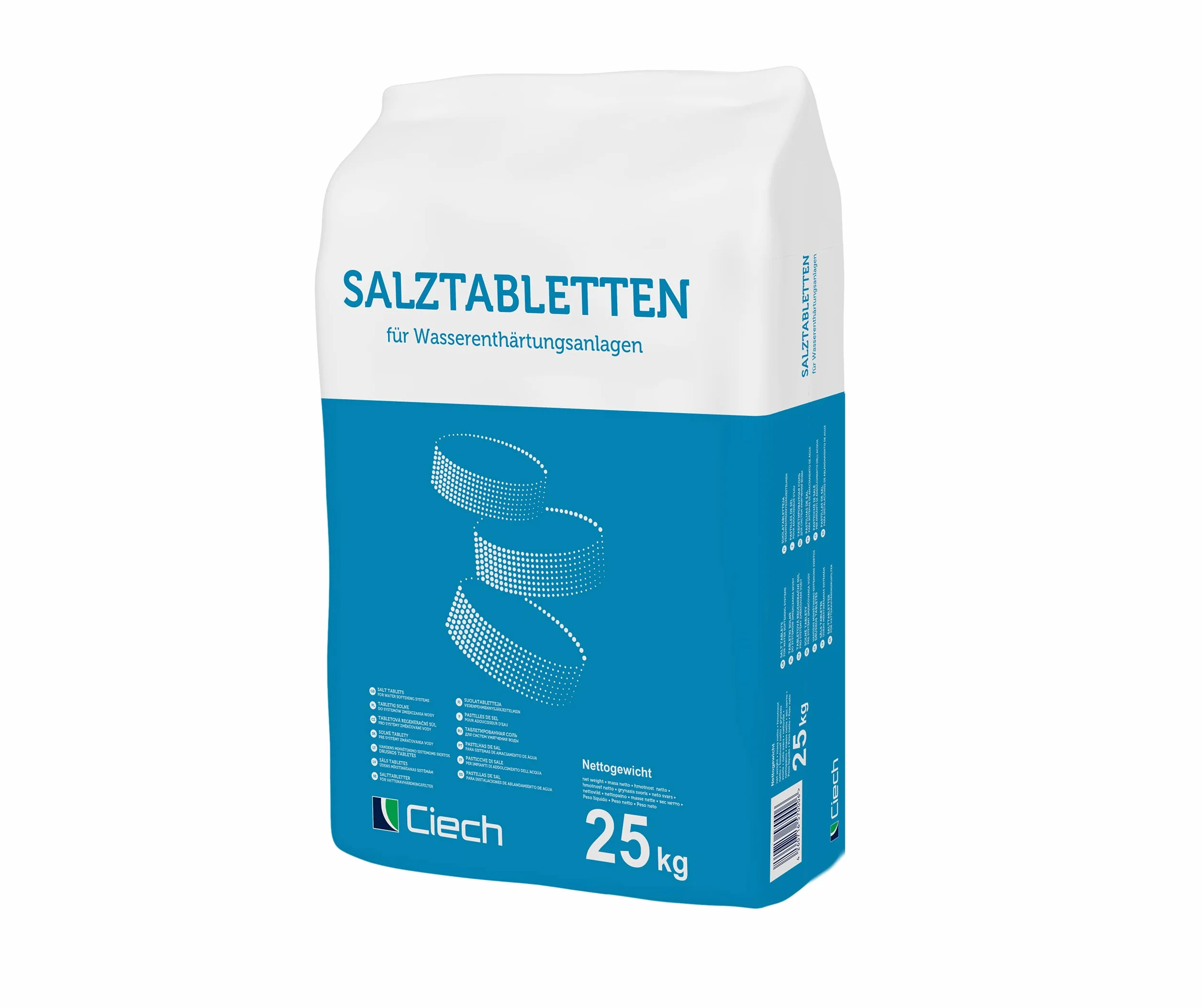 Ciech®Tabletki soli regeneracyjnej (sól warzona) do zmiękczania wody, worek 25 kg