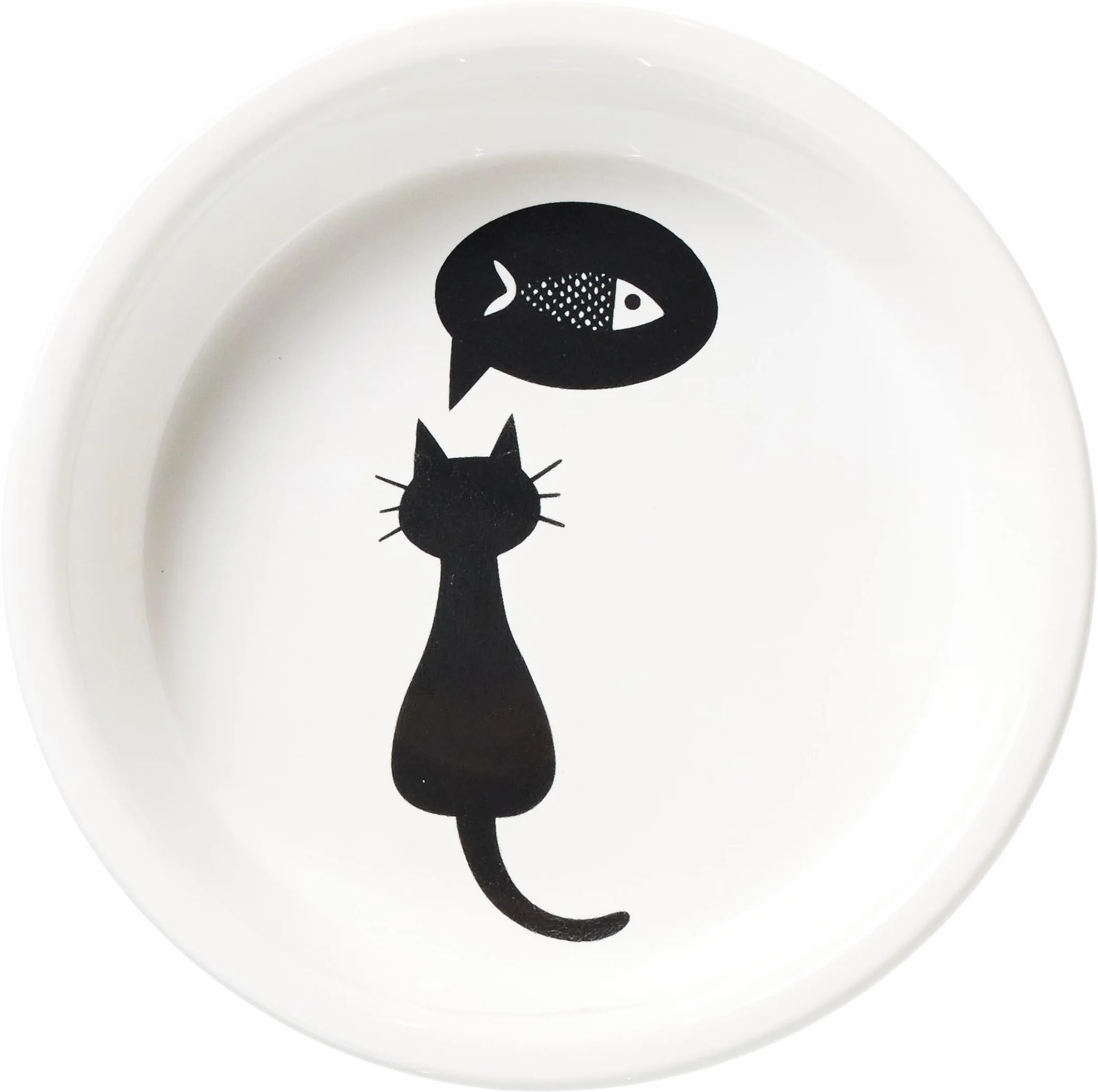 Trixie Slim Miska Ceramiczna dla Kotów, Biały/Czarny, 0.25 l