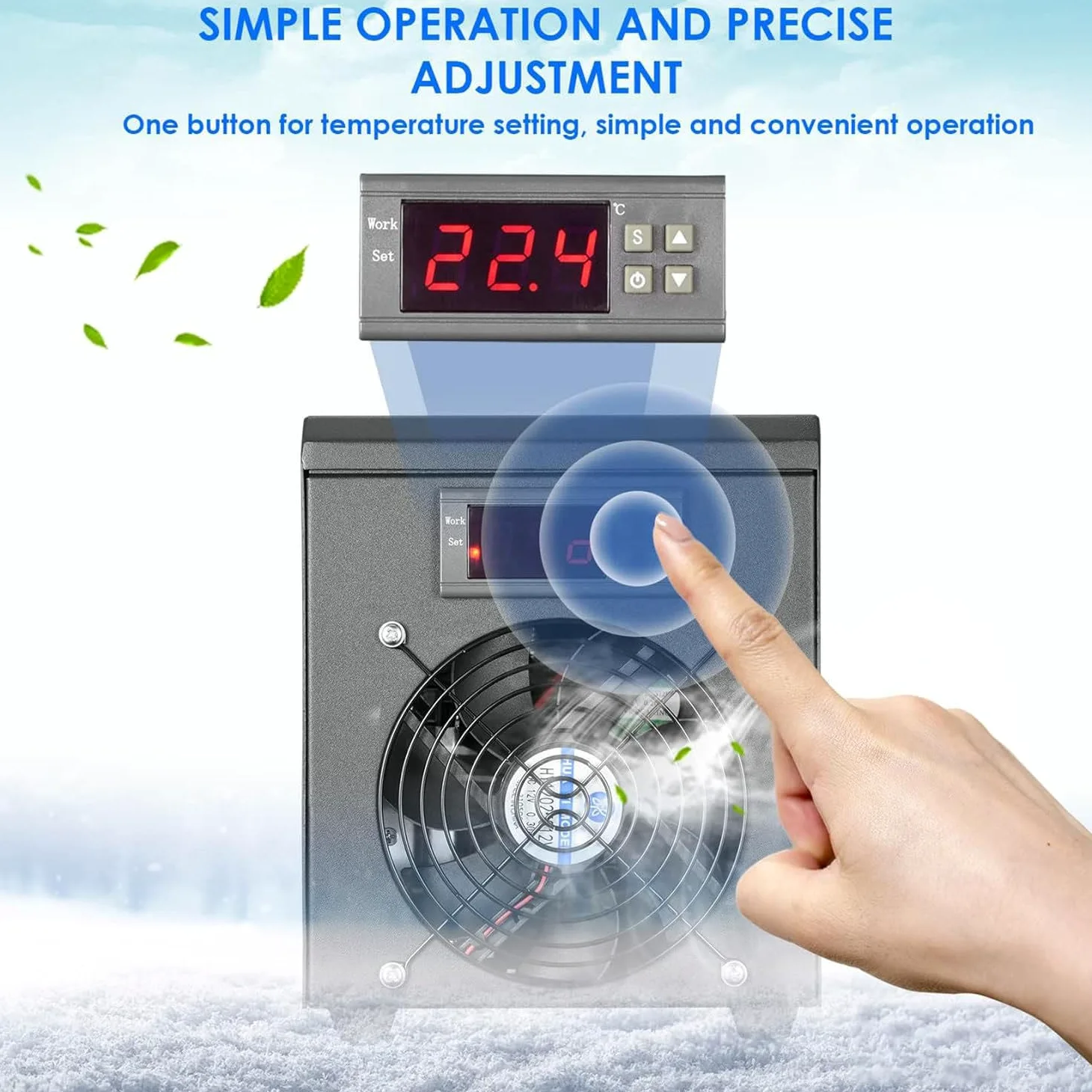 Chłodziarka do wody akwariowej, chłodziarka do akwarium, termostat do akwarium, chłodziarka i grzałka do akwarium do hydroponiki słonej/słodkiej wody, maks. 60 l,Cooling&heating