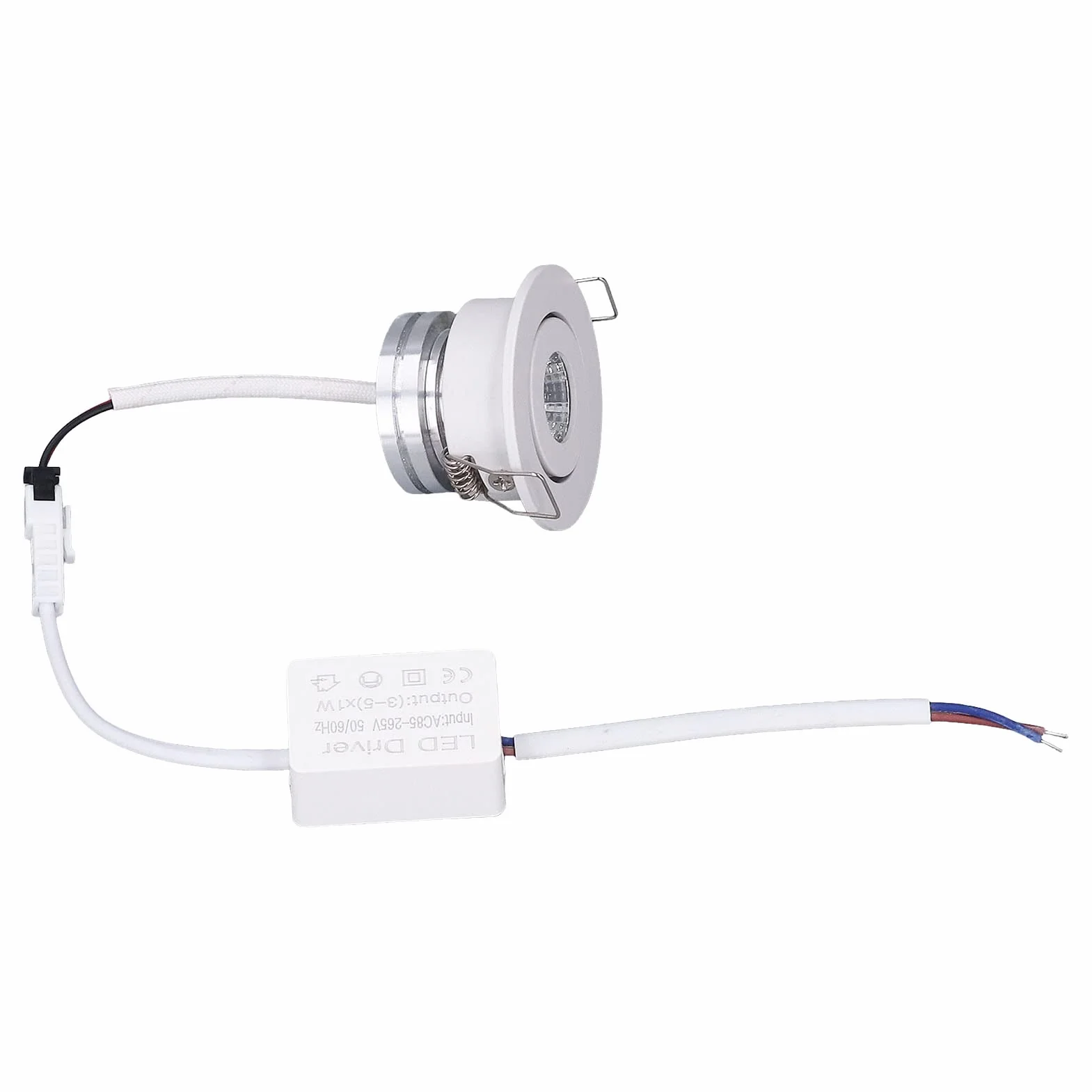Cryfokt Oprawa Wpuszczana Mini LED, Stabilne Odprowadzanie Ciepła, Aluminium, Biała, do Toalet, Werand, pomieszczeń Zbiorczych [regulowana, Praktyczna, wszechstronna] (Ciepłe białe światło 3000K)