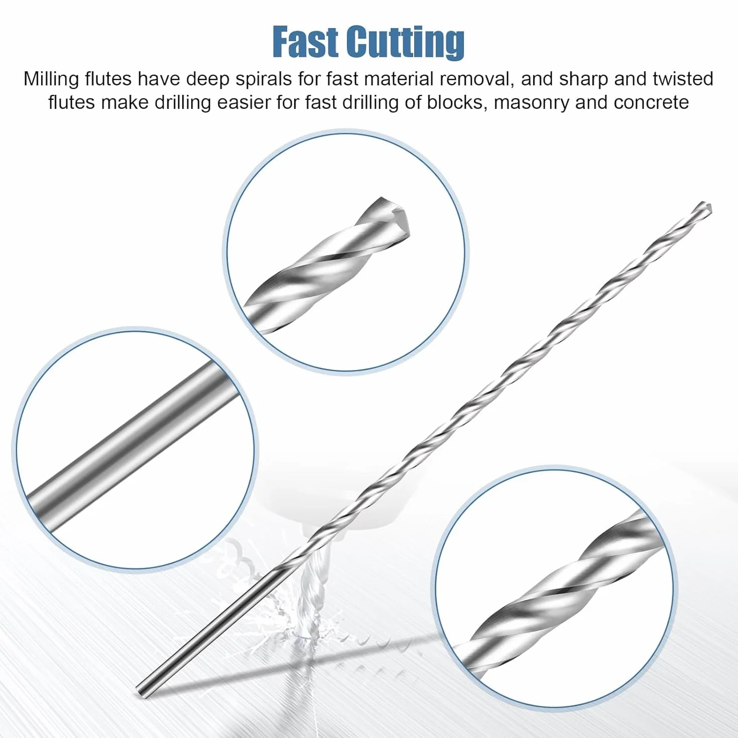 Wiertło Kręte HSS 200 mm x 6 mm Prosty Trzpień Pokryte Złotem