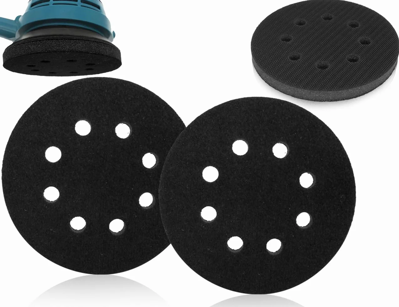 KAPSING 2 tarcze szlifierskie 125 mm gąbka Interface Pad ochraniacze podkładki zamienne do szlifierek 8 otworów