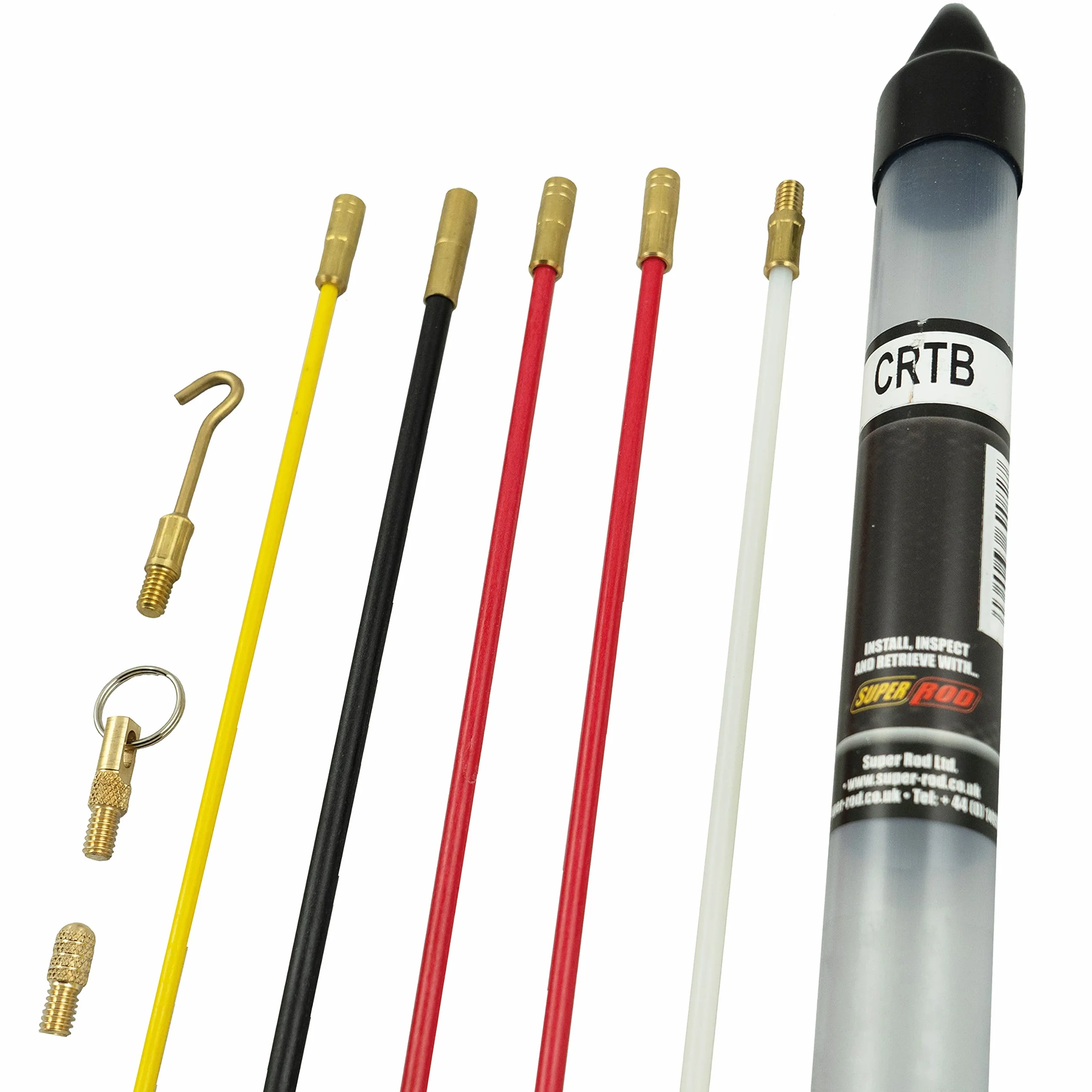 Zestaw narzędzi Super Rod CRTB zawiera zestaw instalacyjny kabli 1,3 m 1,3 m z 3 końcówkami do obsługi kabli