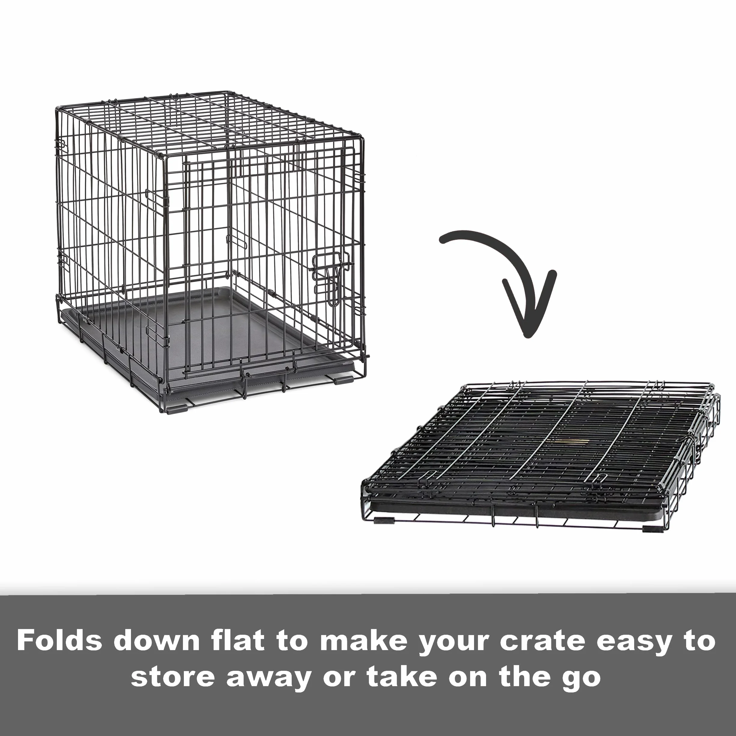 New World Single Door Folding Metal 36-Inch Dog Crate, Enhanced Security, Includes Leak-Proof Pan & Divider Panel, For Medium to Large Sized Breeds