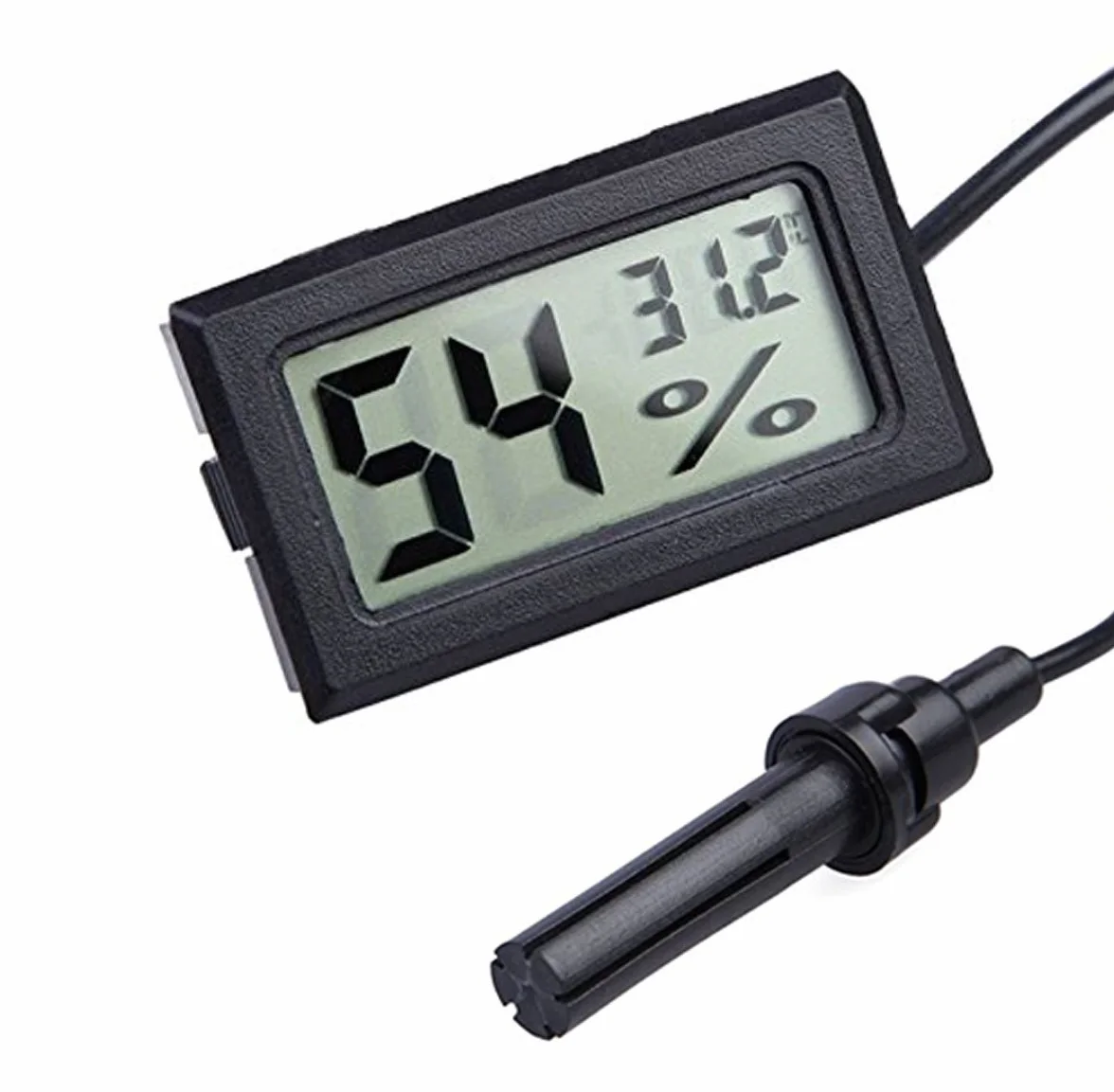 DollaTek 3 szt. Cyfrowy termometr z higrometrem LCD 2 w 1 z zewn?trznym inkubatorem do inkubatora gadów, akwarium drobiu - czarny