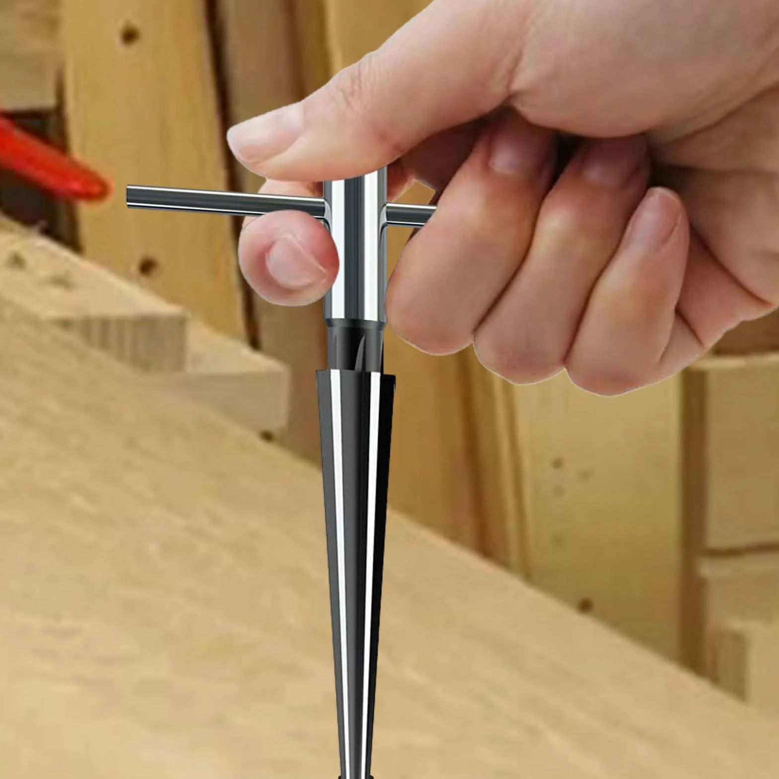 T Handle Tapered Reamer for Metal Wood Hole Reaming Tool Precision Hand Reamer