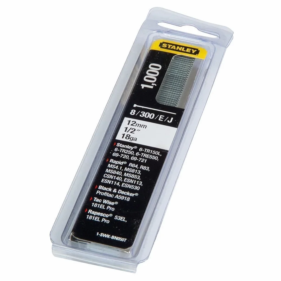 Stanley 1-SWK-BN050T J-18GA typ gwoździ, srebrne, 12 mm