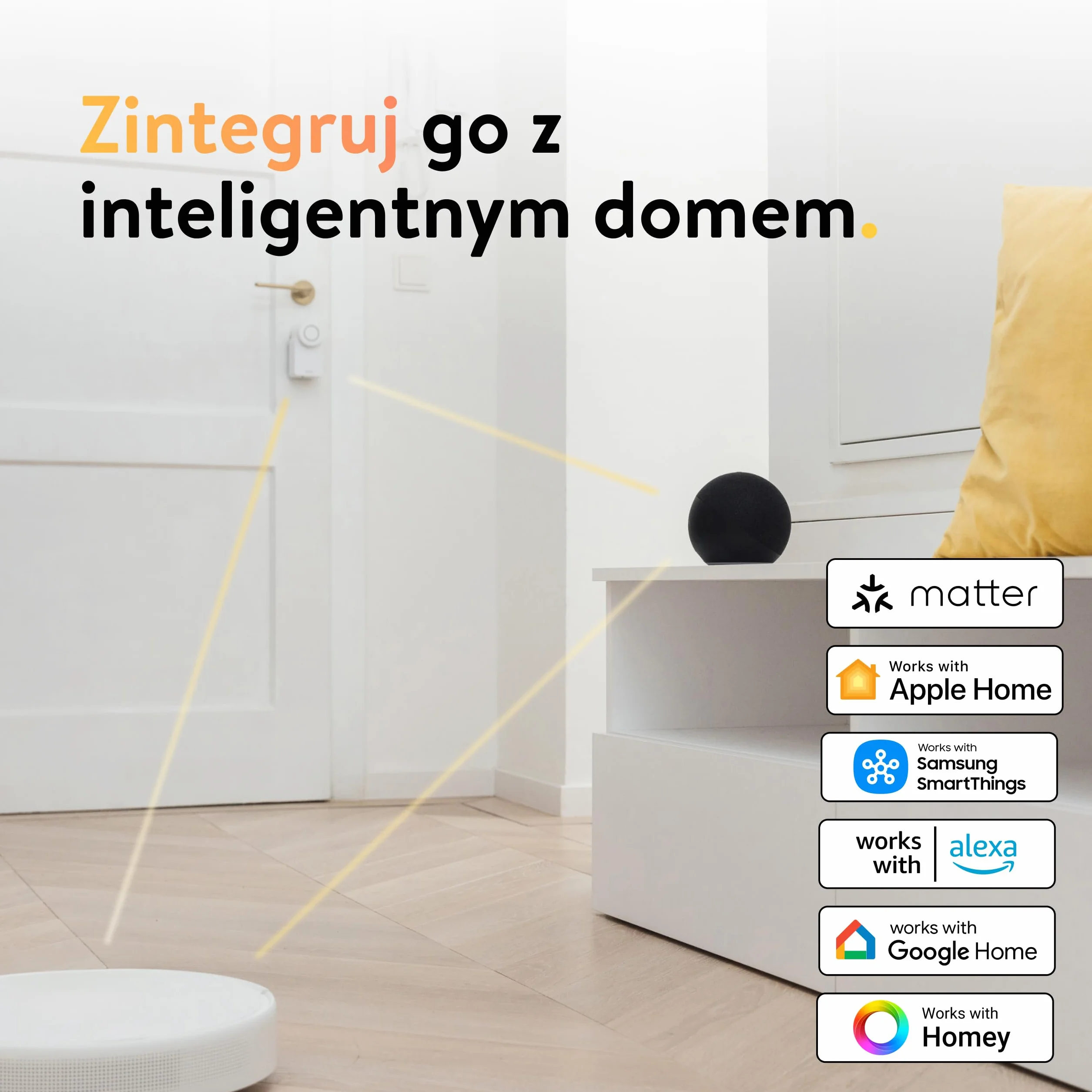 Nuki Smart Lock Go (2025) z Bluetooth, Wi-Fi & Matter, Elektroniczny zamek: smartfon jako klucz, bezkluczykowy dostęp, Inteligentny zamek, łatwy montaż bez wymiany wkładki