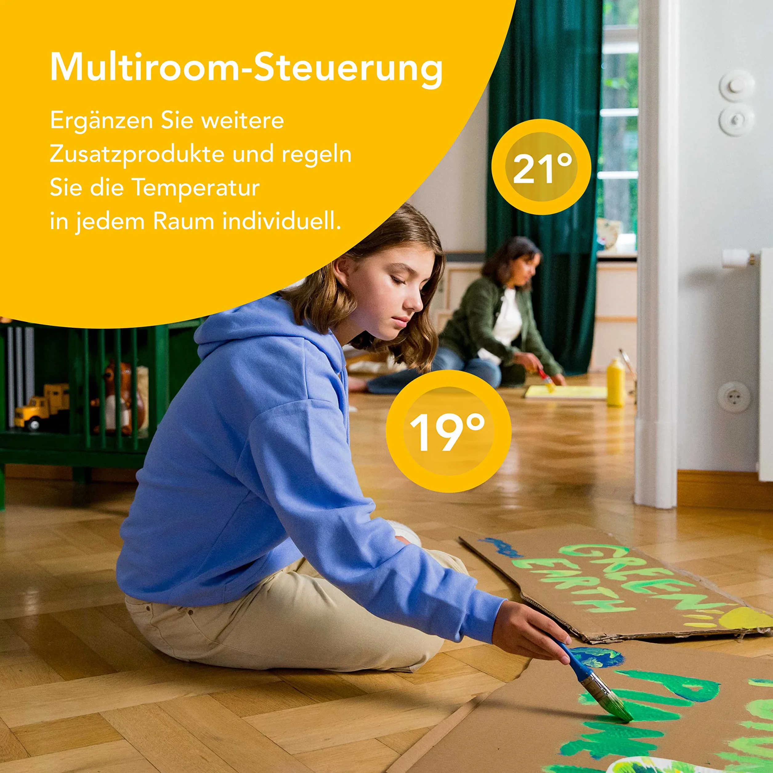 Inteligentny Termostat Grzejnikowy tado°, 3-Pack – dodatki, inteligentne sterowanie wieloma pomieszczeniami, Biały, V3P-3SRT01-AZ-ML-00