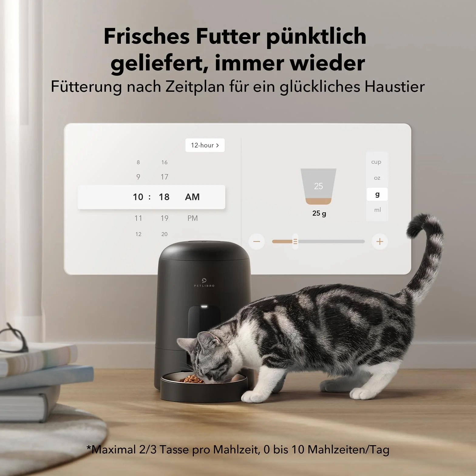 PETLIBRO 2,4G WiFi automatyczny dozownik karmy dla kotów z baterią, automatyczny dozownik karmy dla psów ze stali nierdzewnej, inteligentny karmnik dla kota, sterowanie aplikacją, 1-10 posiłków, 2 l