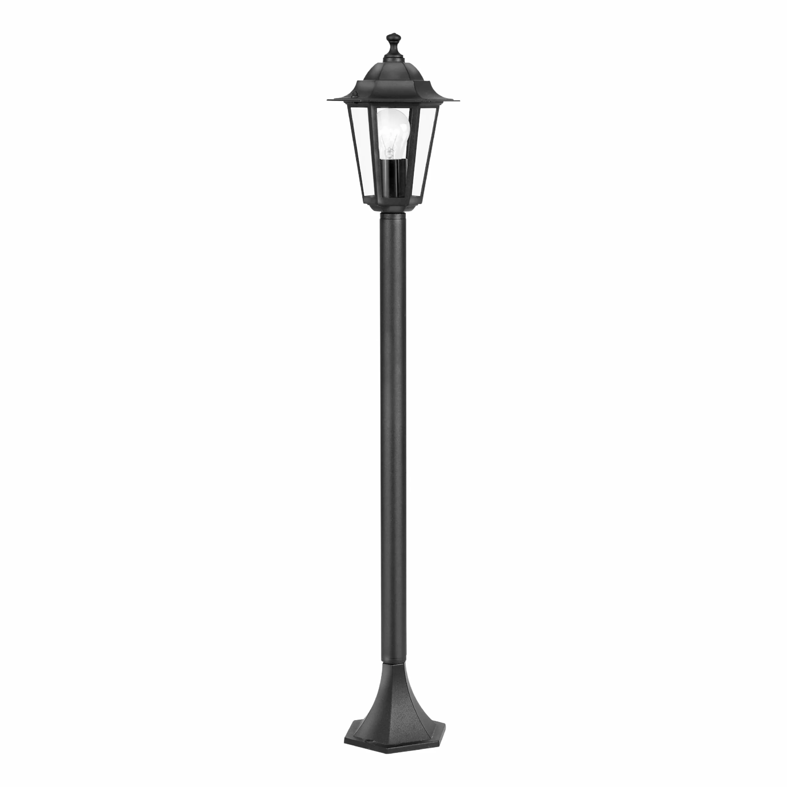 EGLO Zewnętrzna lampa stojąca Laterna 4, 1-punktowa światło światło z odlewu aluminiowego w kolorze czarnym i przezroczystym szkłem oprawka E27 IP44
