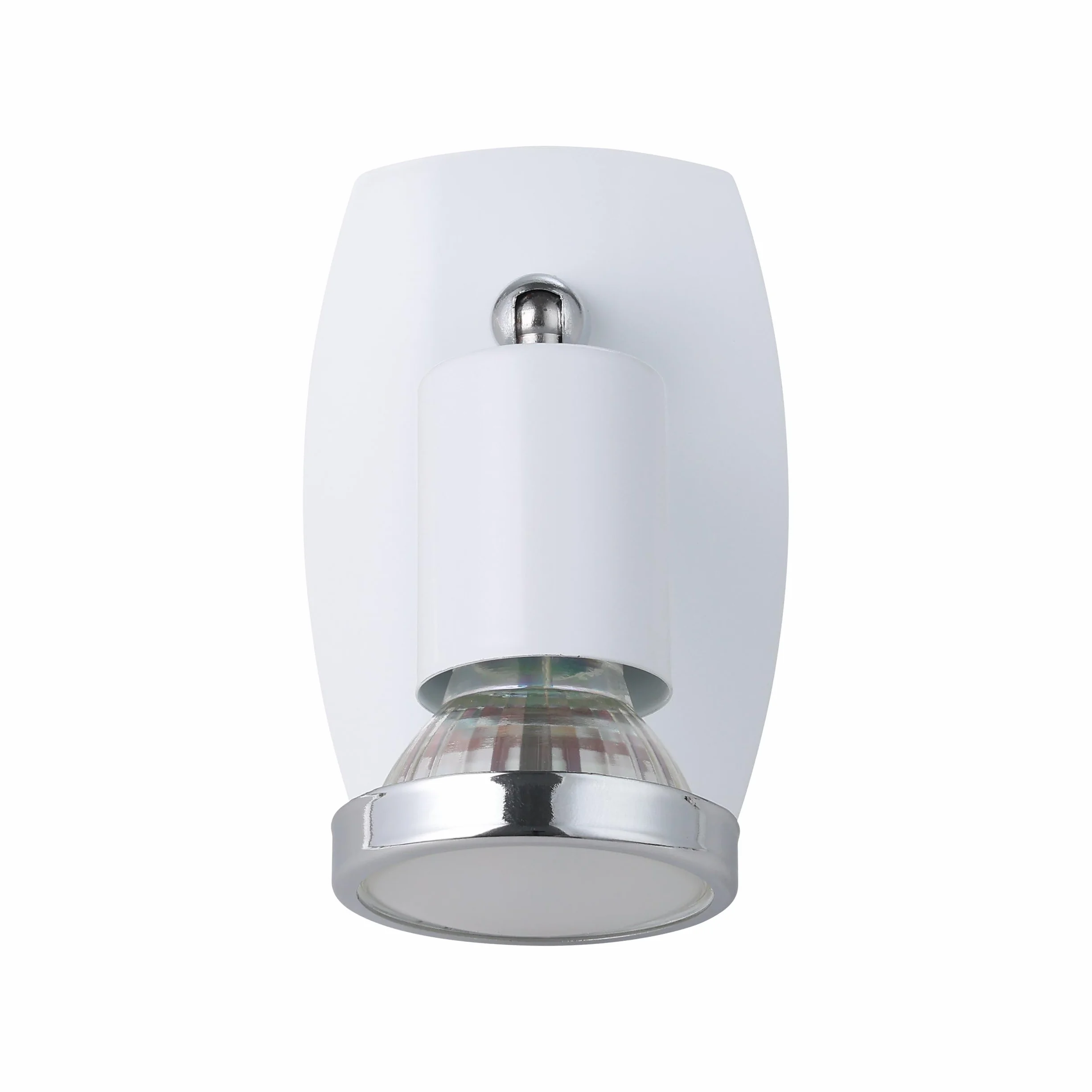 EGLO Gniazdo punktowe Mini, 1-punktowa lampa wtykowa, lampa wtykowa ze stali, kolor: biały, chrom, oprawka: GU10, w zestawie przełącznik