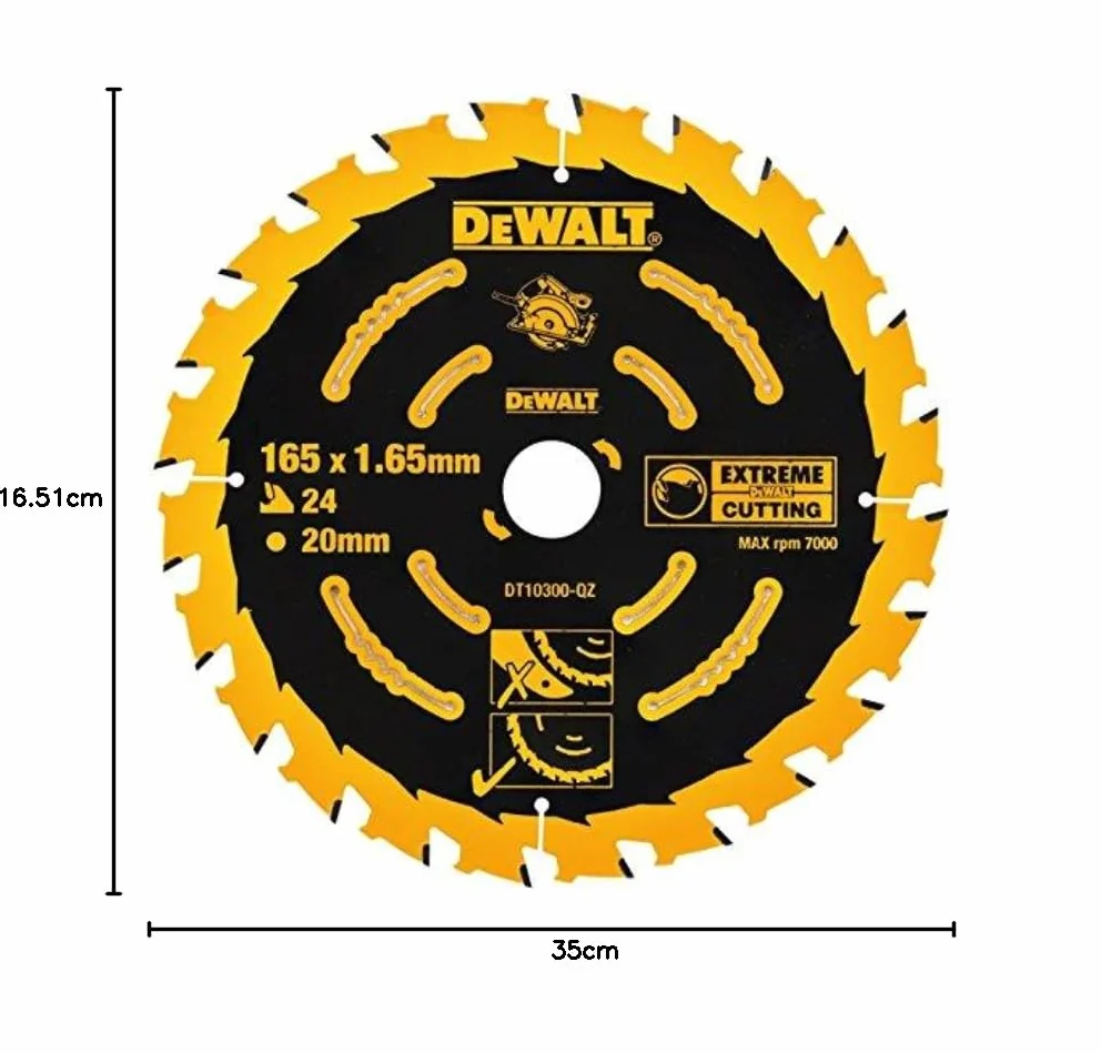 DEWALT Brzeszczot piły tarczowej WZ 18° do DWE550, czarny, 165 x 20 x 24 T