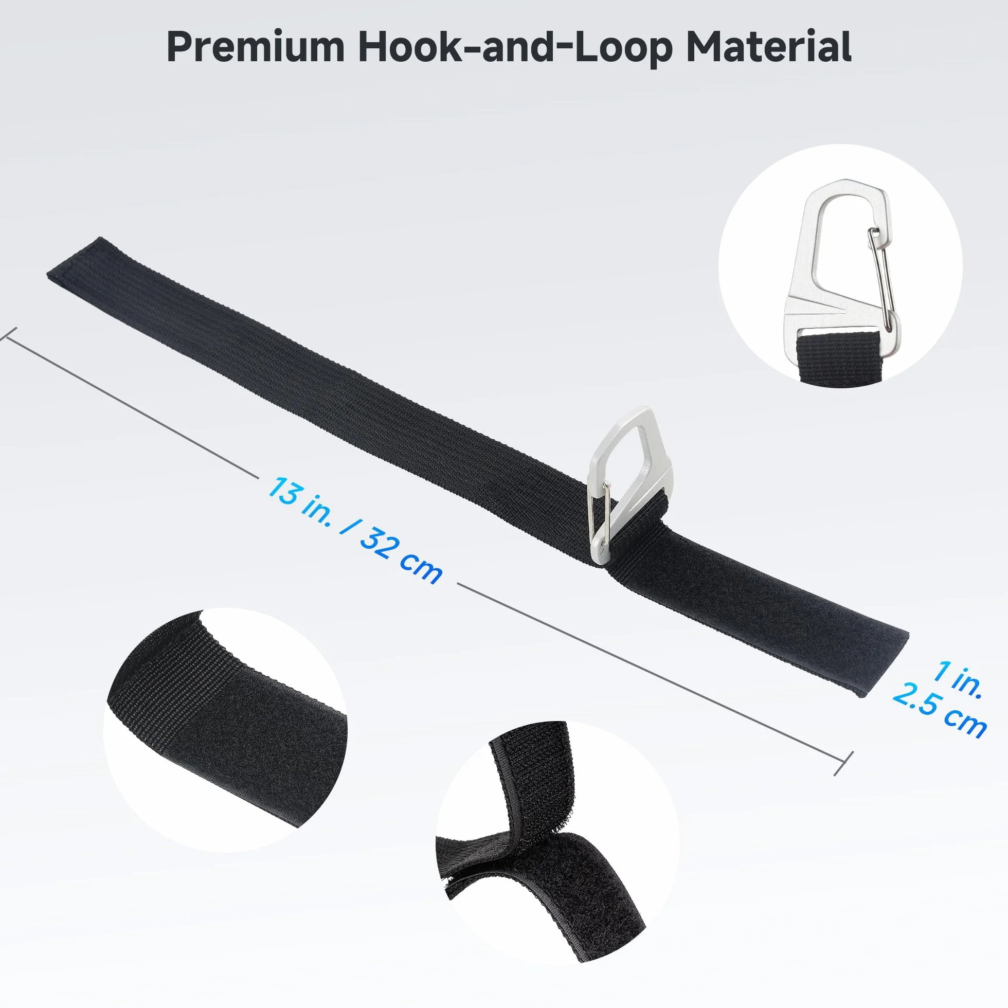 Cable Matters 5-pak wytrzymałe paski do organizacji przedłużaczy z metalową klamrą, udźwig 22 kg, opaski rzepowe 32 × 2,5 cm do kabli i węży