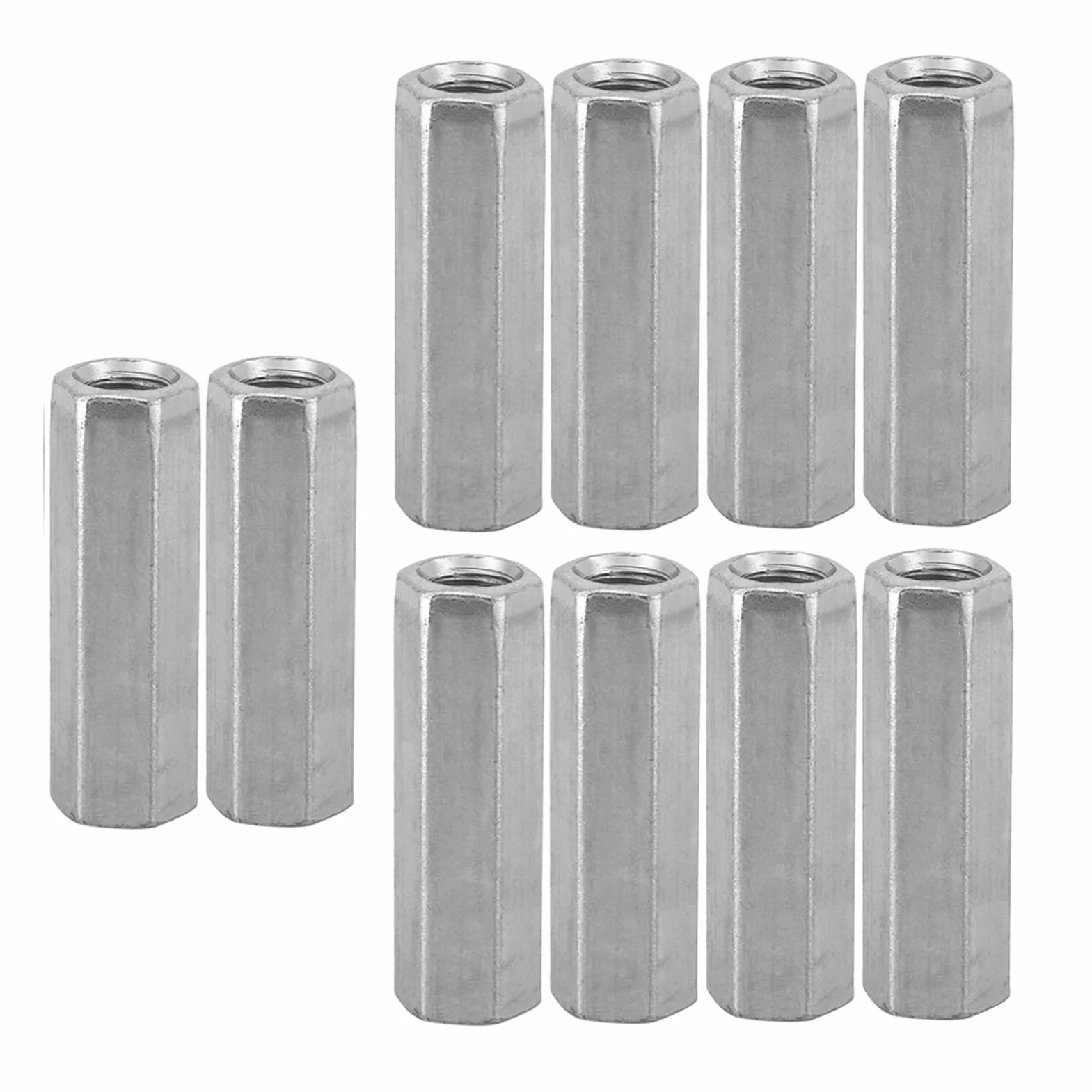 Nakrętki Sześciokątne M8 Ocynkowane Stal Węglowa Gwint Wewnętrzny 10 Sztuk M8x40 12mm