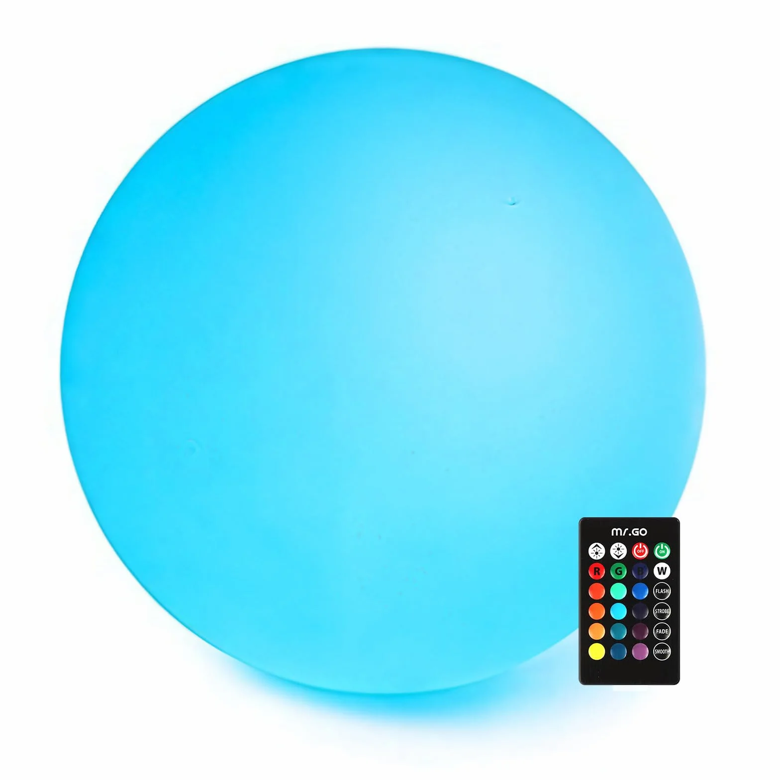 Mr.Go 40cm Wasserdichte Kugelleuchte für Außen, LED Kugel-Lampe Innen, Gartenkugel Aussenlampe Leuchtkugel Stimmungsleuchte mit Farbwechsel, Fernbedienung und 16 Einstellbar RGB Farben