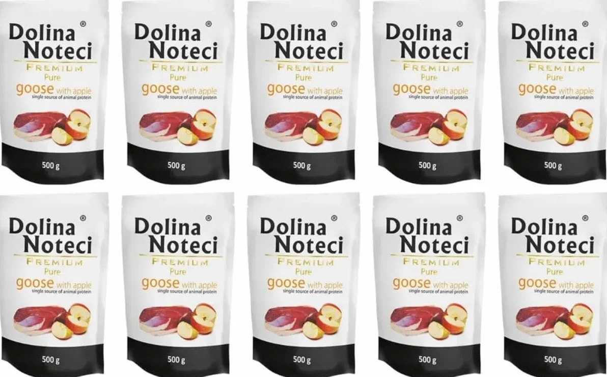 Dolina Noteci Mokra karma dla psa alergika Premium Pure bogata w gęś z jabłkiem zestaw 10 x 500 g