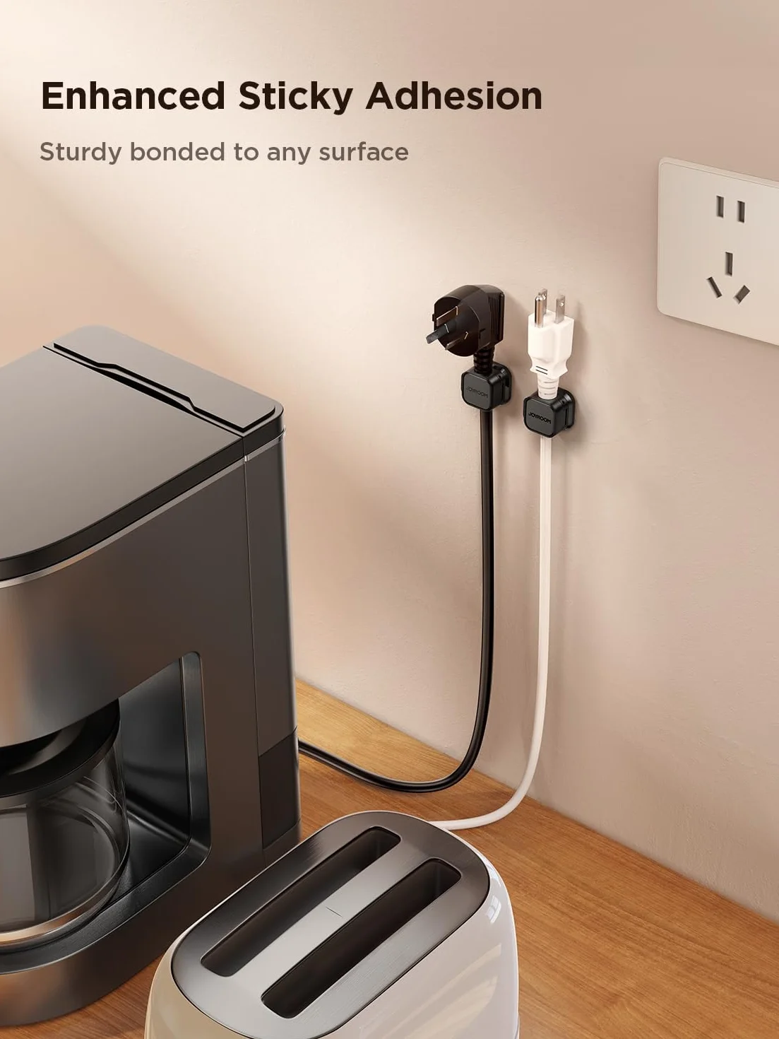 JOYROOM 6 Sztuk Klipsów Do Porządkowania Kabli Regulowany Organizer Do Przewodów Magnetyczny Uchwyt Samoprzylepny Do Biurka, Szafki Nocnej, Kabli Ładujących, HDMI, USB, Kabli Audio, Biura, Domu, Czarn
