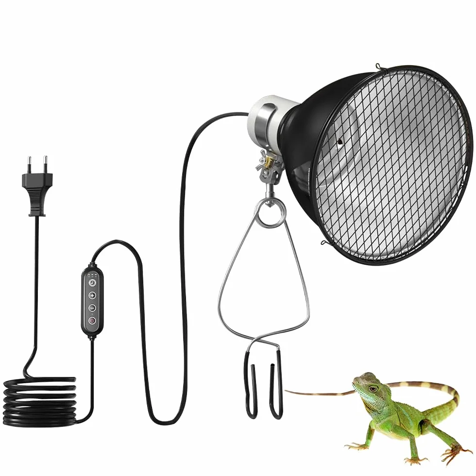 Lampa grzewcza żółw, E27 lampa z gadami, terrarium żółw ziemny, lampa halogenowa do lamp UVA/UVB, dla żółwi, jaszczurek, węży i żab (żarówka nie jest dołączona)