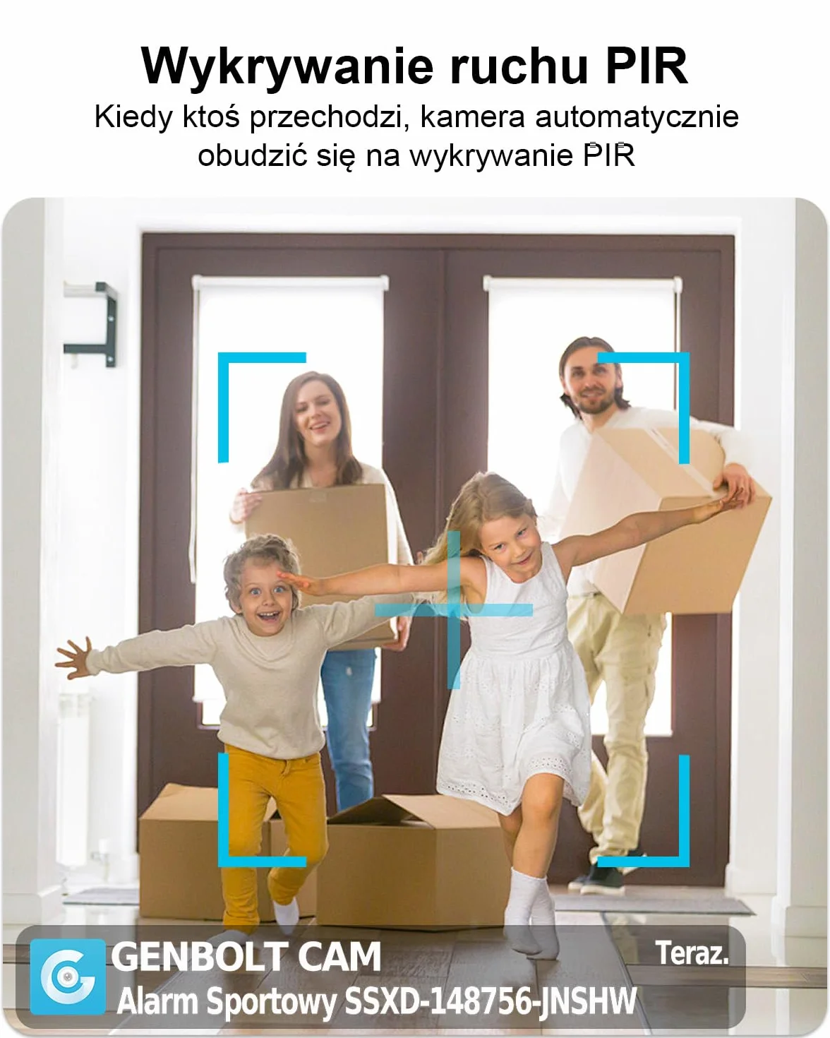 GENBOLT 2K Kameras Bezpieczeństwa WiFi Wewnętrzna, Pan Tilt Kamera dla zwierząt i bateria 5000 mAh, IP Kamera CCTV Niania Kamera dla psa Elektroniczna niania z detekcją PIR