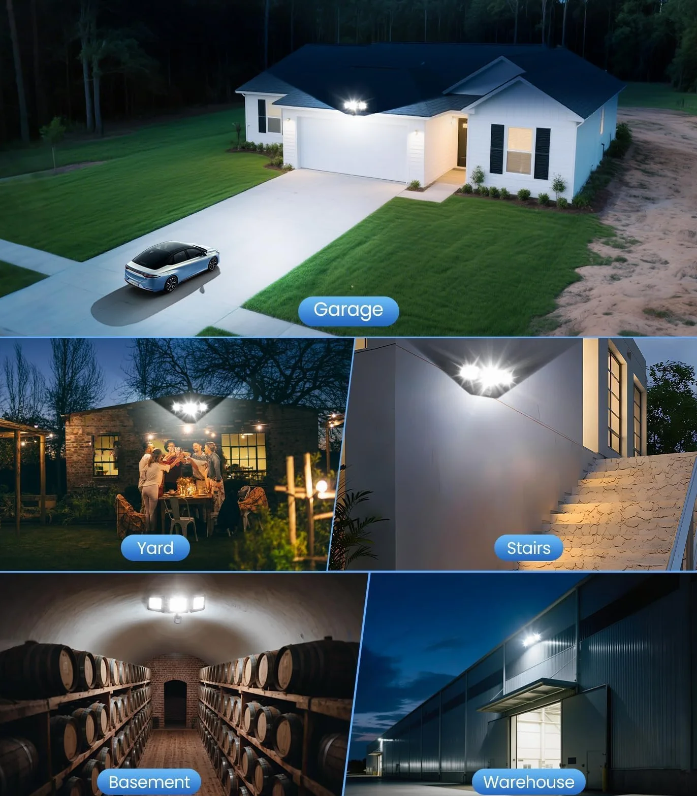 MEIHUA 100W LED ?wiat?o ?wietlne z czujnikiem ruchu zdalne sterowanie 9600LM IP66 wodoodporne ?wiat?o 6500K Trzy g?owy 270° Regulowane ?wiat?o ?wietlne na zewn?trz Ogród Gara? Plac sportowy
